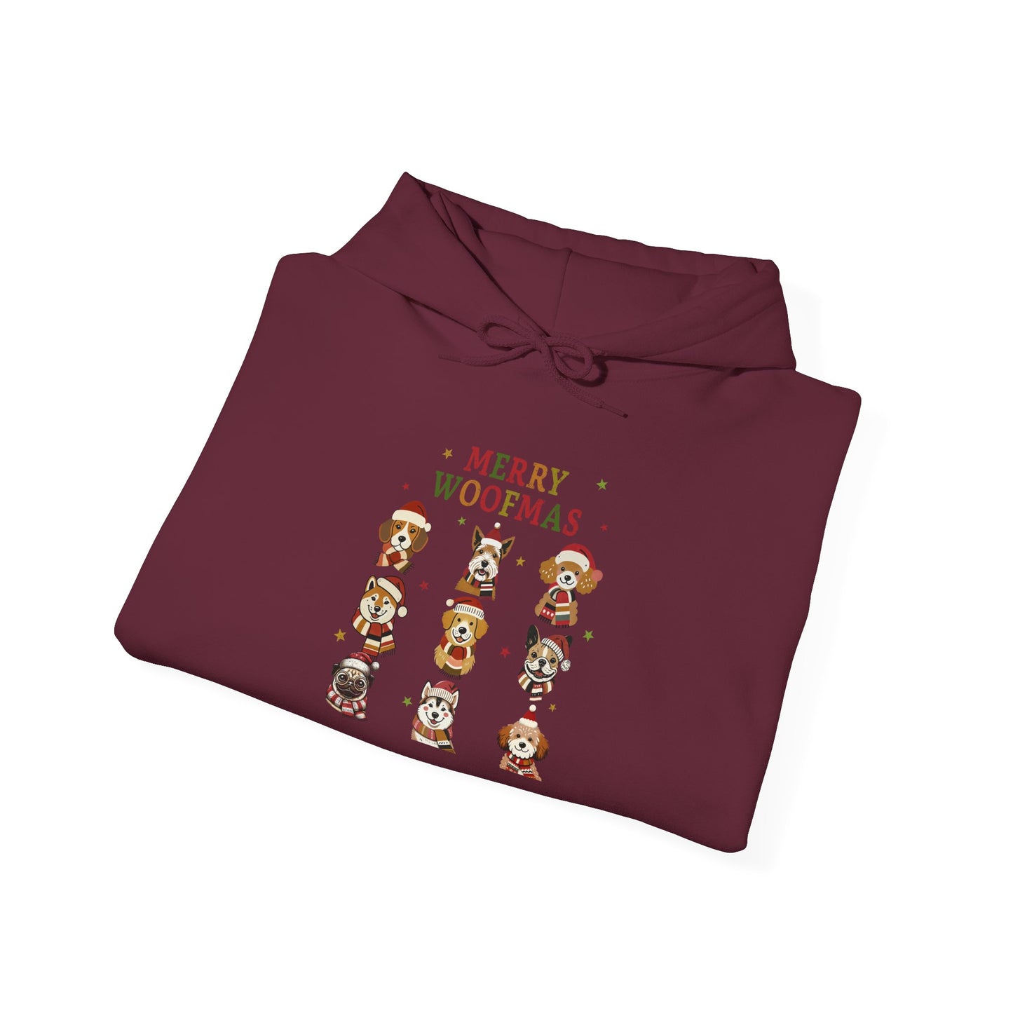Merry Woofmas Hoodie, Cozy Dog Lover Hoodie, Gift for Pet Owners, Cute Holiday Apparel, Festive Furry Friends Clothing