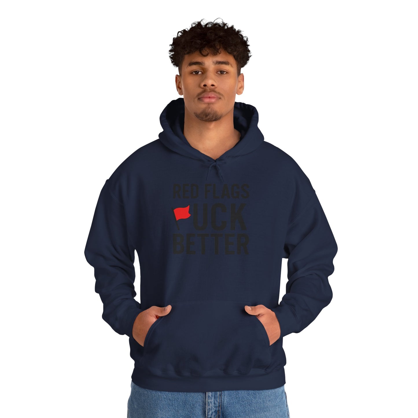 Red Flags Hoodie - Unisex Heavy Blend Hoodie for Casual Wear, Gift for Friends, Streetwear Style, Funny Hoodie, Soft and Cozy