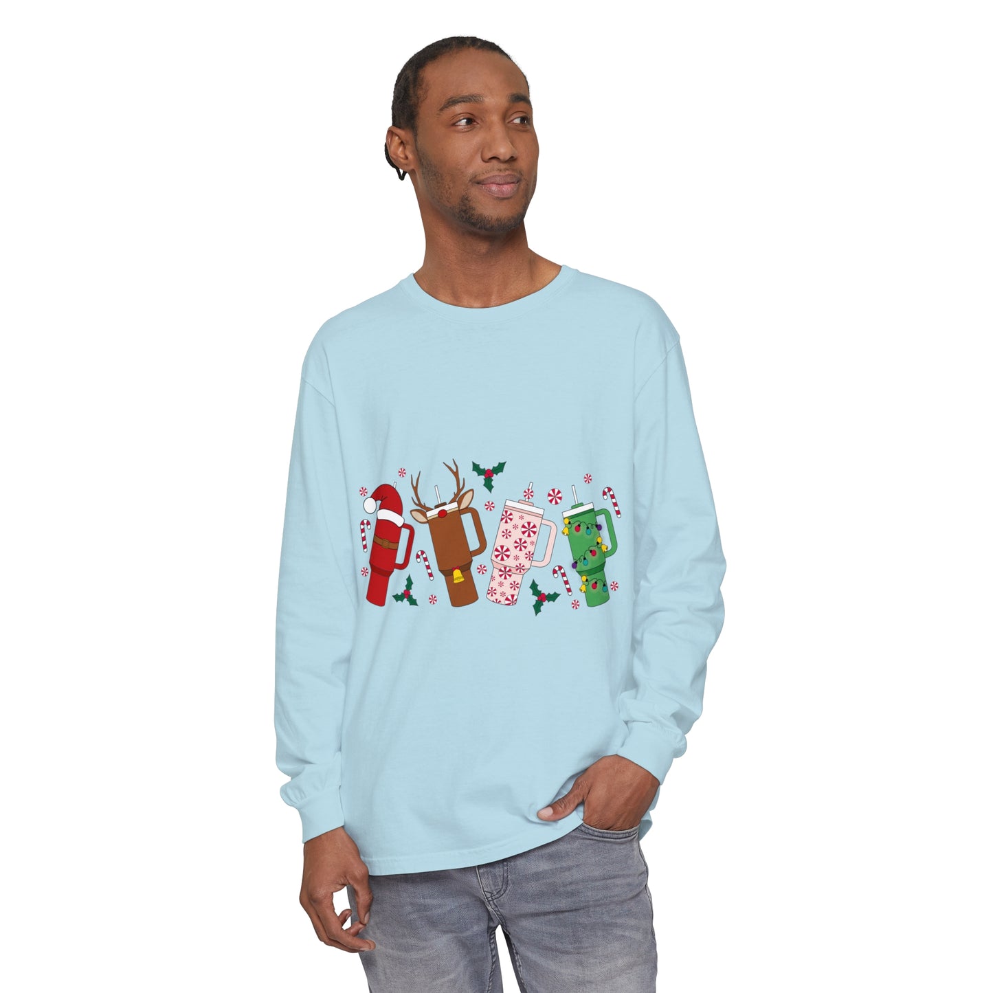 Christmas Unisex Garment-dyed Long Sleeve T-Shirt
