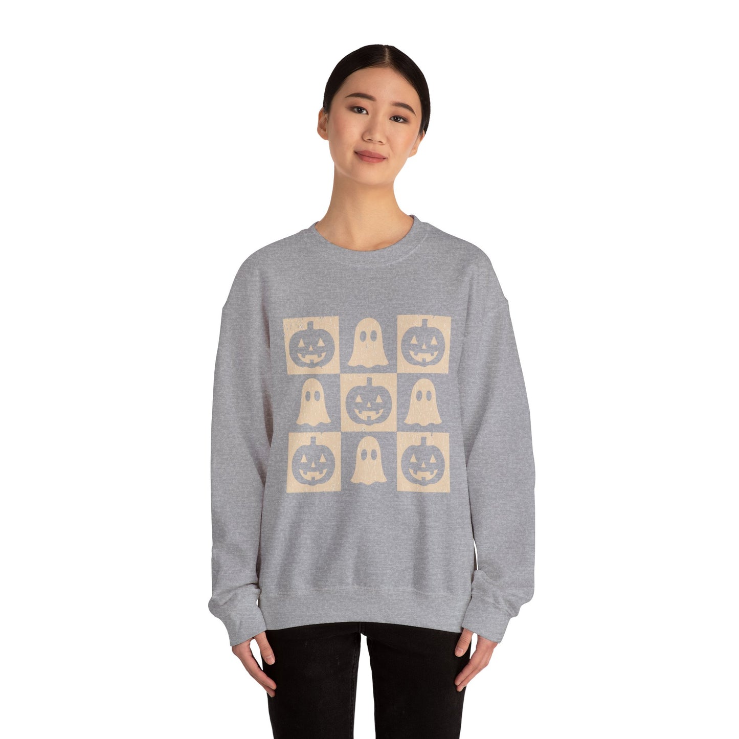 Halloween Ghosts Sweatshirt, Cozy Fall Sweater, Unisex Crewneck for Halloween, Cute Ghost Design, Perfect for Autumn Celebrations
