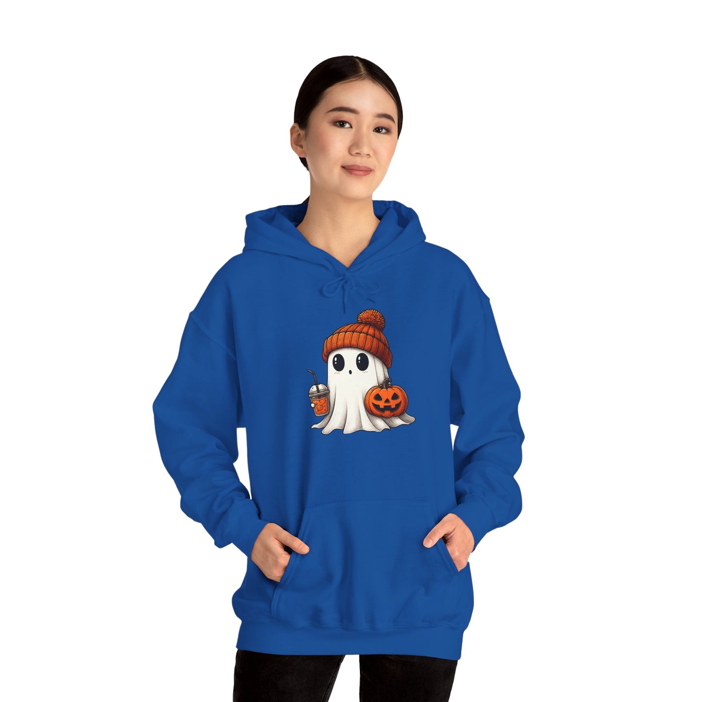 Halloween Ghost Hoodie, Unisex Halloween Apparel, Cute Pumpkin Design, Halloween Party Outfit