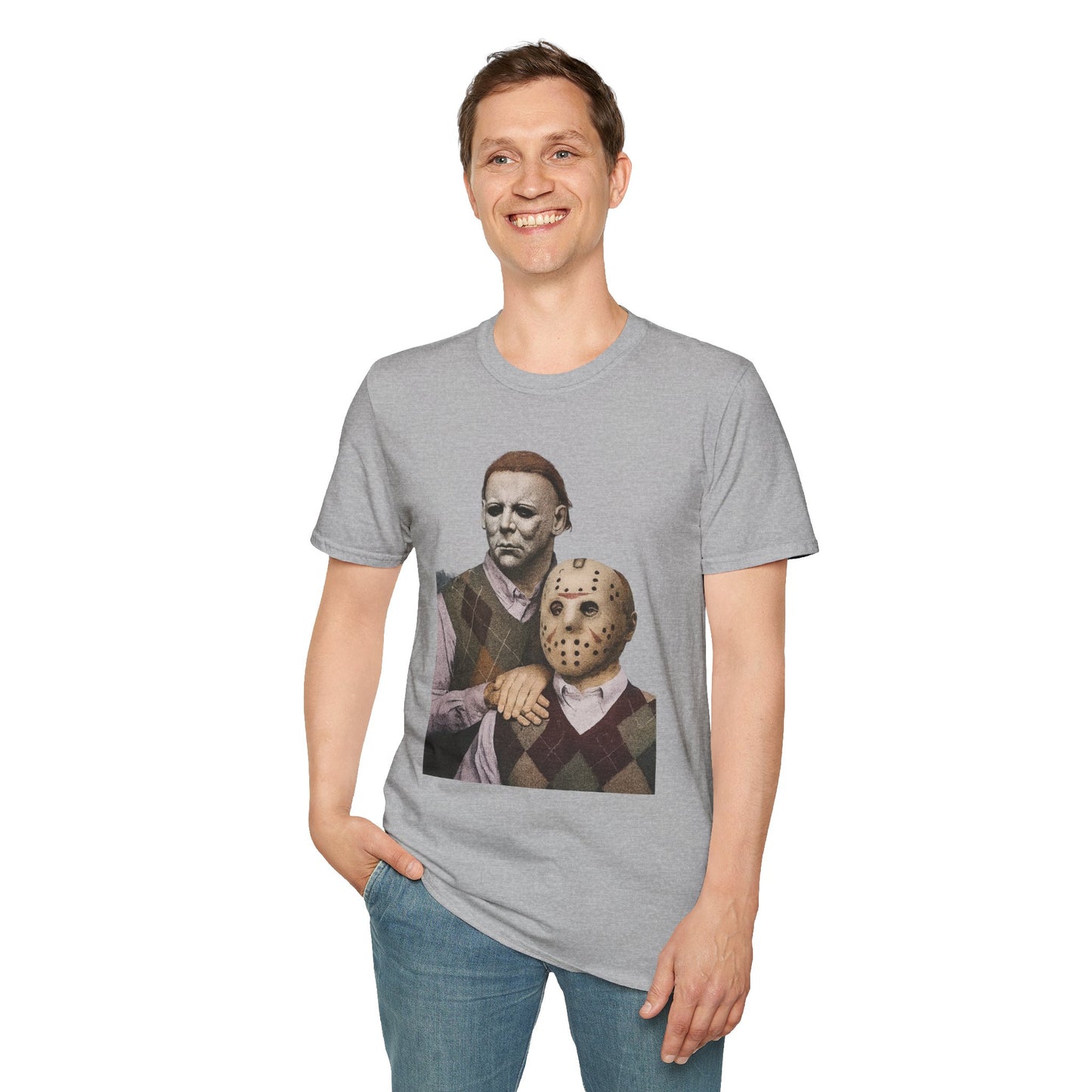 Horror Movie Character T-Shirt | Unisex Softstyle Tee, Scary Graphic Tee, Perfect for Halloween, Horror Fans, Movie Lovers