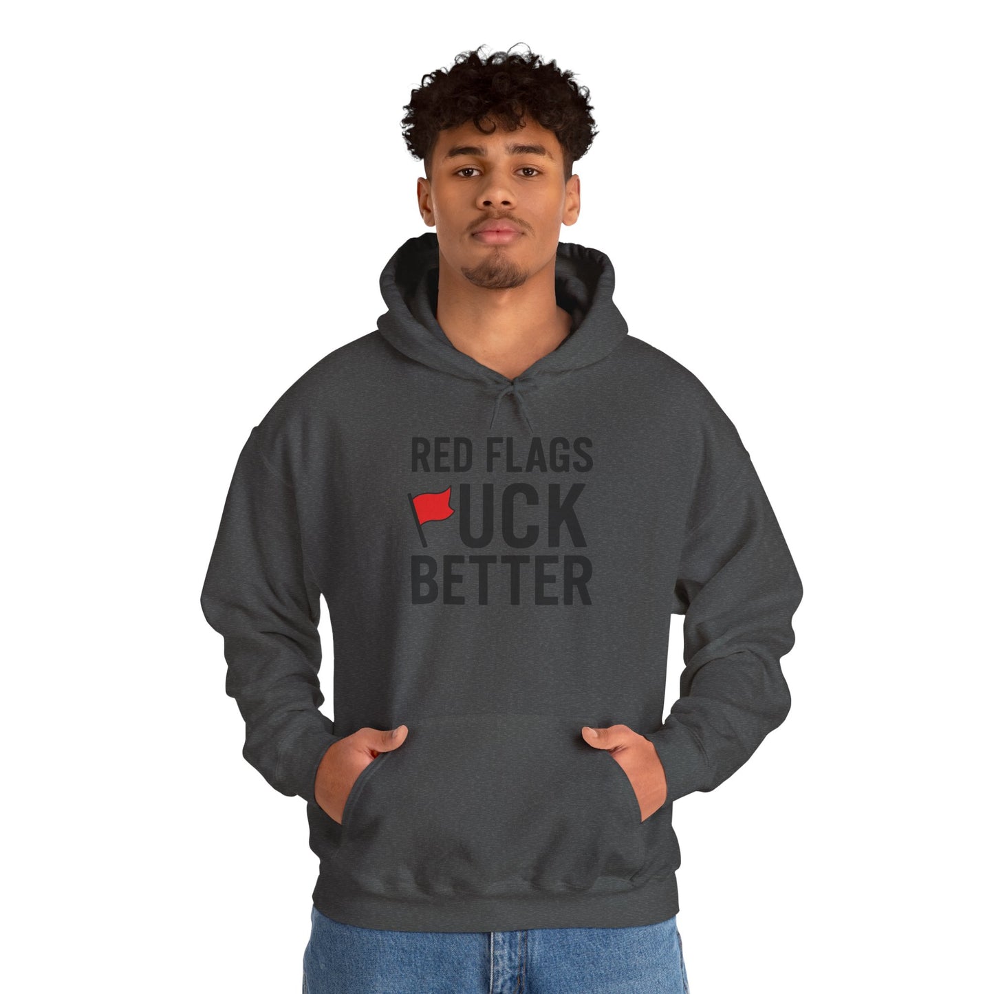 Red Flags Hoodie - Unisex Heavy Blend Hoodie for Casual Wear, Gift for Friends, Streetwear Style, Funny Hoodie, Soft and Cozy