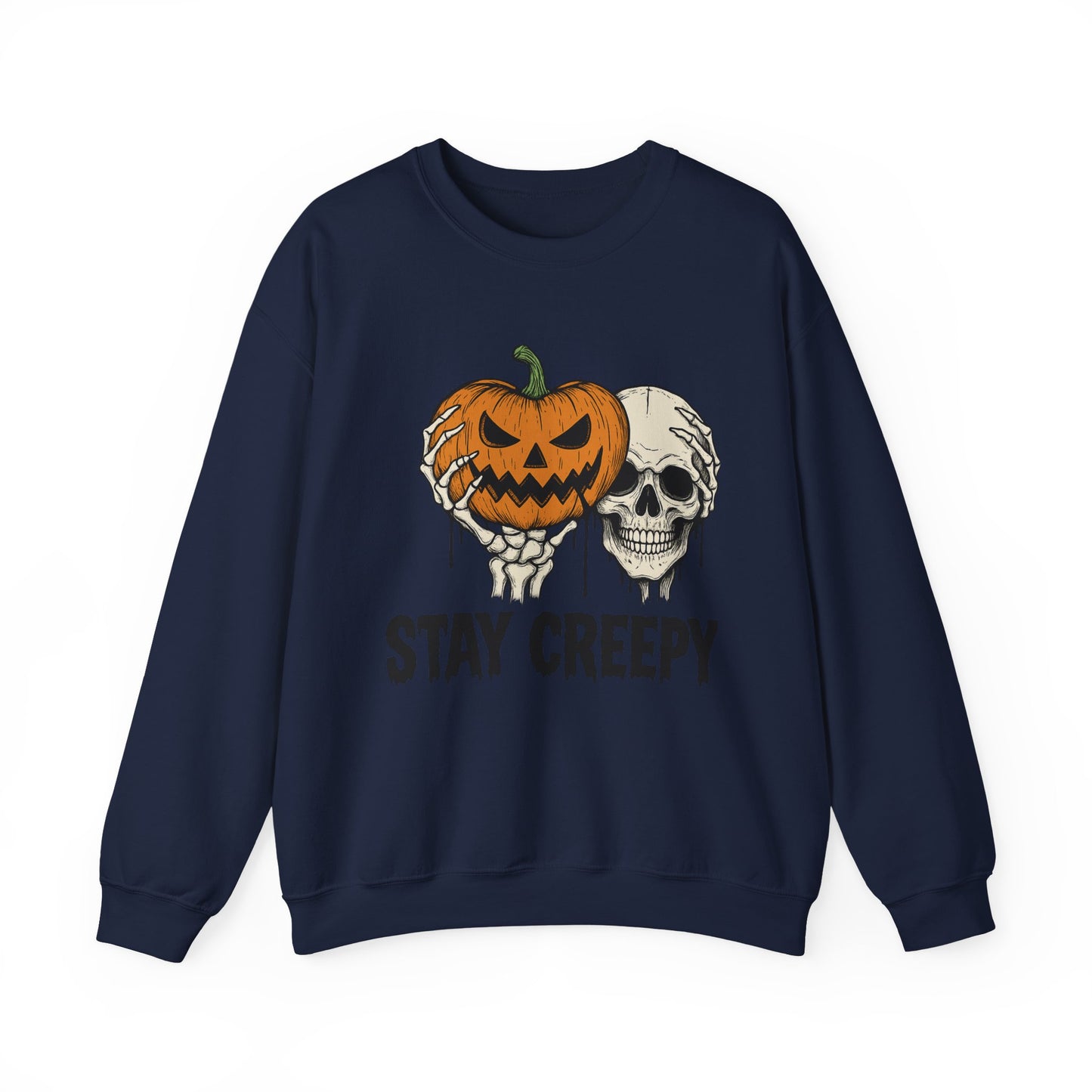 Stay Creepy Crewneck Sweatshirt, Halloween Sweatshirt, Unisex Fall Fashion, Cozy Sweatshirt Apparel, Spooky Halloween, Festive Gift