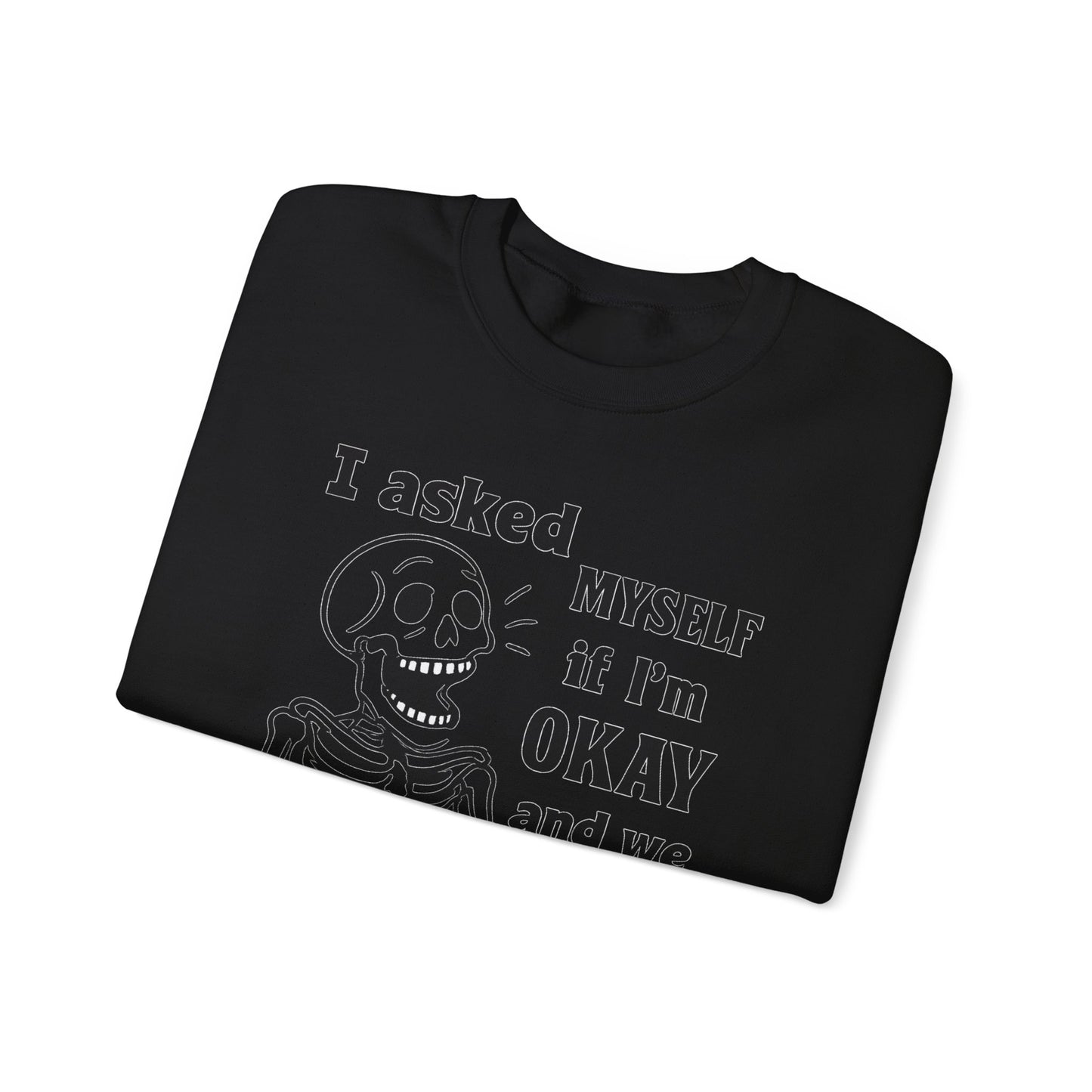 Funny Skeleton Sweatshirt, Unisex Crewneck for Comfort, Perfect for Halloween, Casual Wear, Gift for Friends, Cozy Laughs