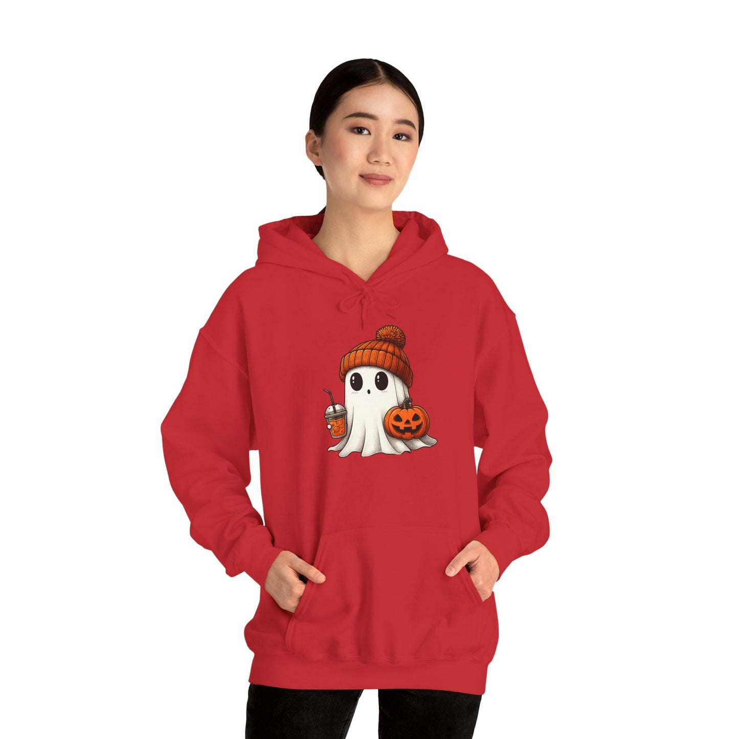 Halloween Ghost Hoodie, Unisex Halloween Apparel, Cute Pumpkin Design, Halloween Party Outfit
