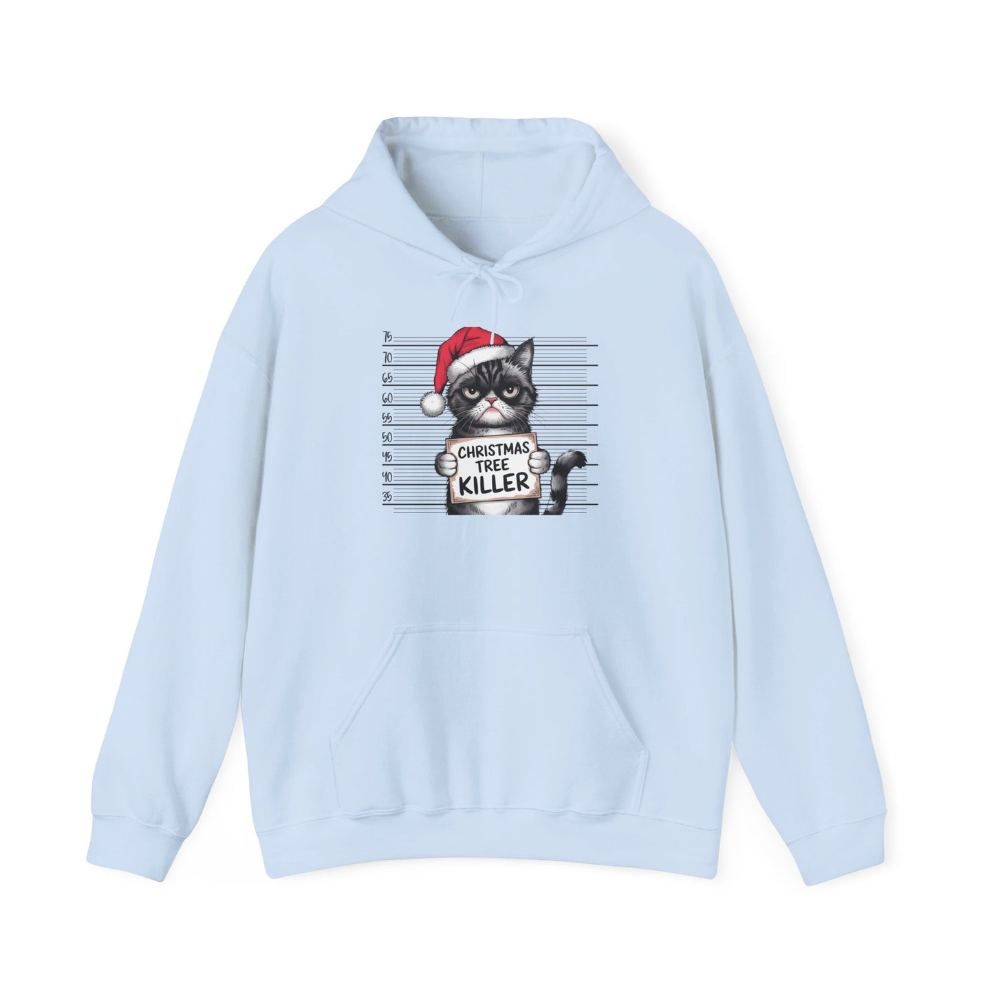 Christmas Cat Humor Hoodie, Funny Holiday Hoodie, Gift for Cat Lovers, Winter Apparel, Pet-Themed Clothing