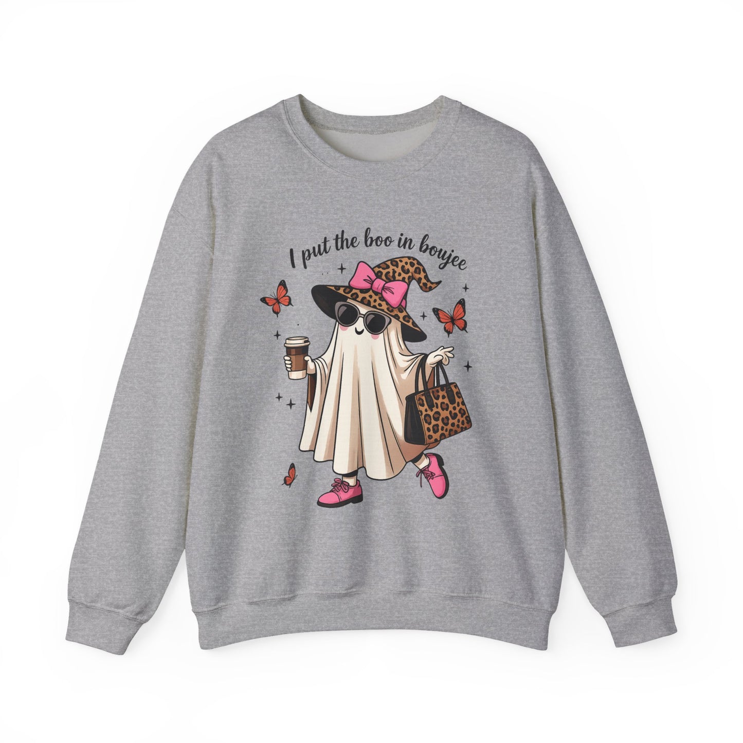Chic Ghost Crewneck Sweatshirt | Halloween Cozy Apparel, Casual Outfit, Trendy Gift, Fall Fashion