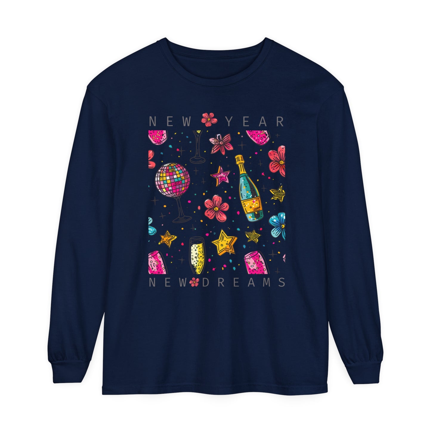 New Year Unisex Garment-dyed Long Sleeve T-Shirt