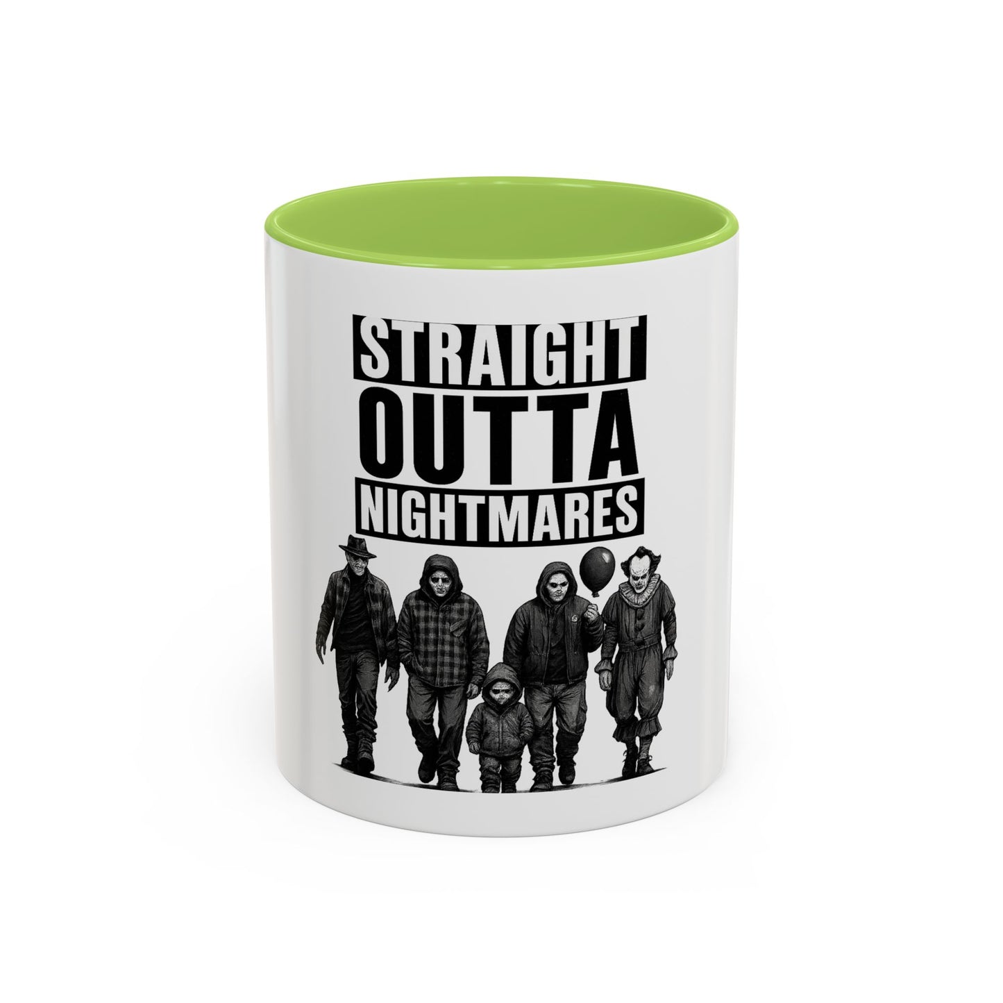 Straight Outta Nightmares Accent Coffee Mug | Spooky Mug, Horror Coffee Cup, Unique Gift for Halloween, Funware, Collectible Tea Mug