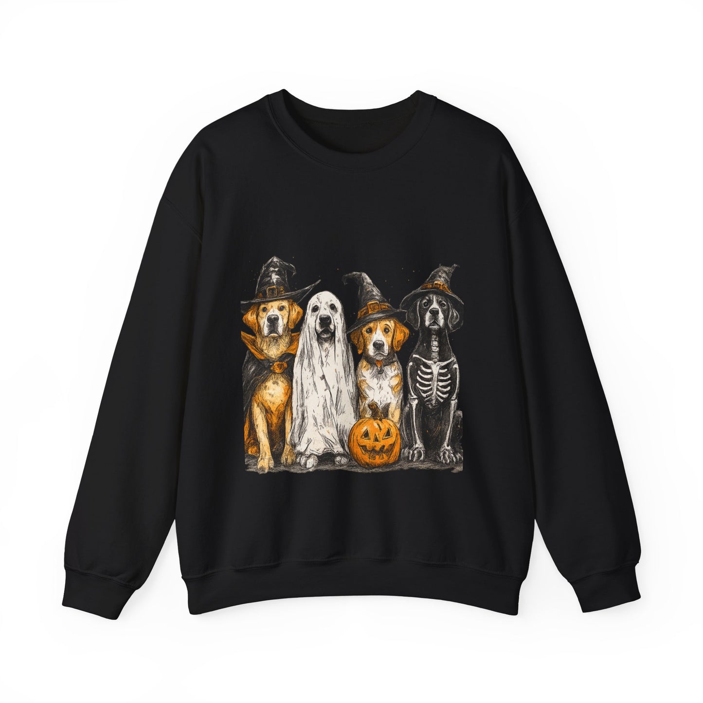 Halloween Dog-Themed Sweatshirt, Cozy Fall Apparel, Unisex Crewneck, Pet Lover Gift, Spooky Season Fashion