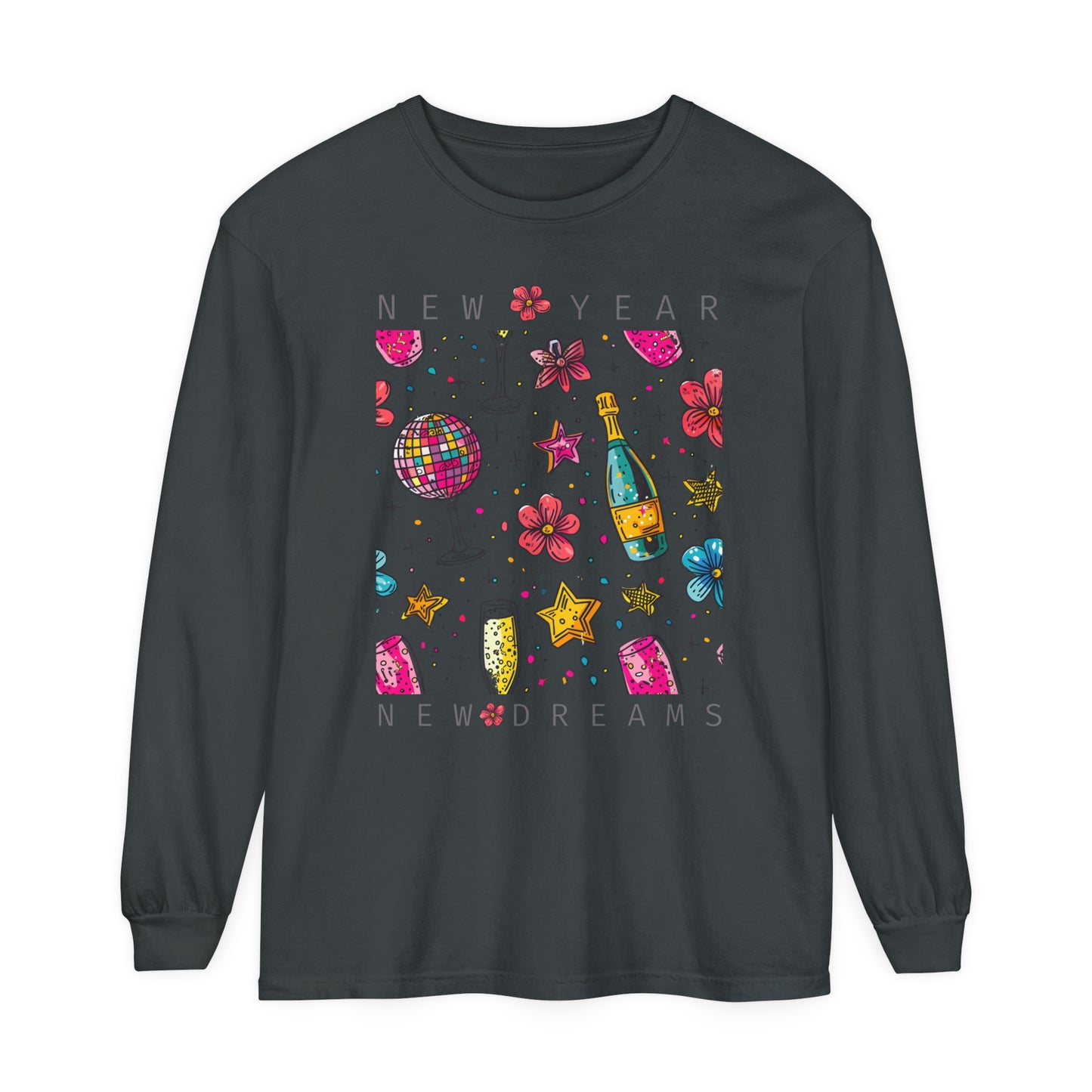 New Year Unisex Garment-dyed Long Sleeve T-Shirt