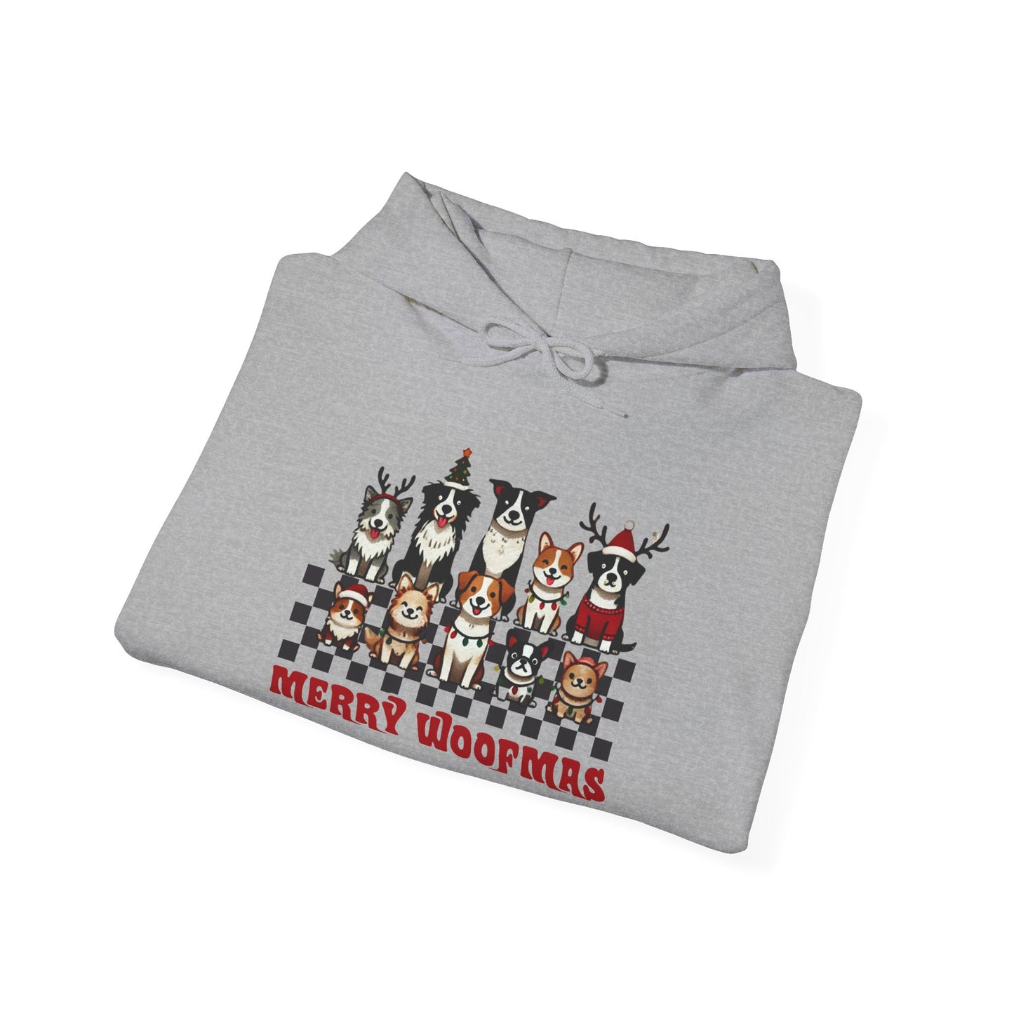 Merry Woofmas Hooded Sweatshirt | Cozy Dog Lover Hoodie, Perfect Gift for Pet Owners, Holiday Sweatshirt, Christmas Apparel, Festive Fashion
