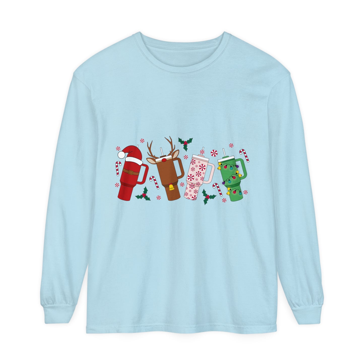 Christmas Unisex Garment-dyed Long Sleeve T-Shirt
