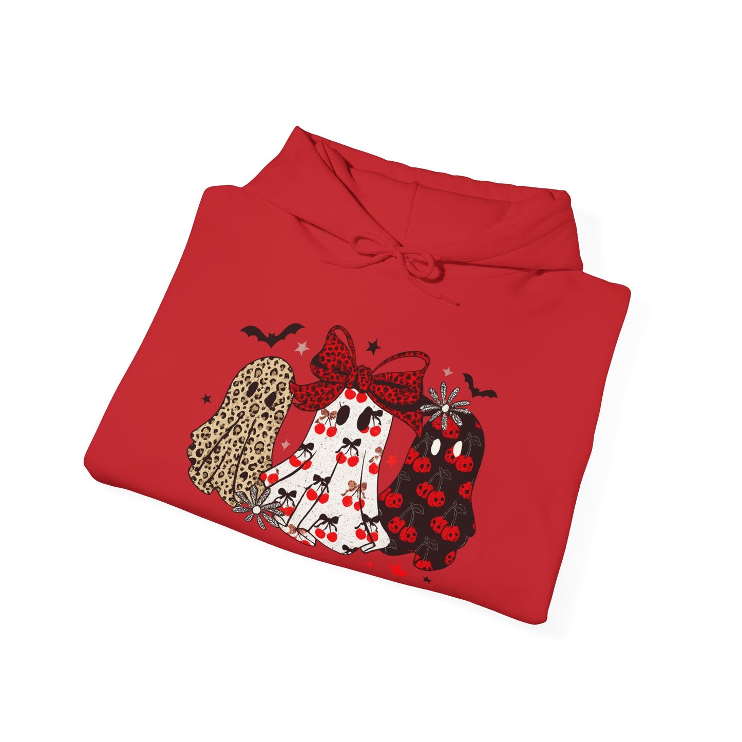 Cute Graphic Hooded Sweatshirt for Women, Cozy Casual Wear, Perfect for Halloween, Bat and Pumpkin Design, Fall Fashion
