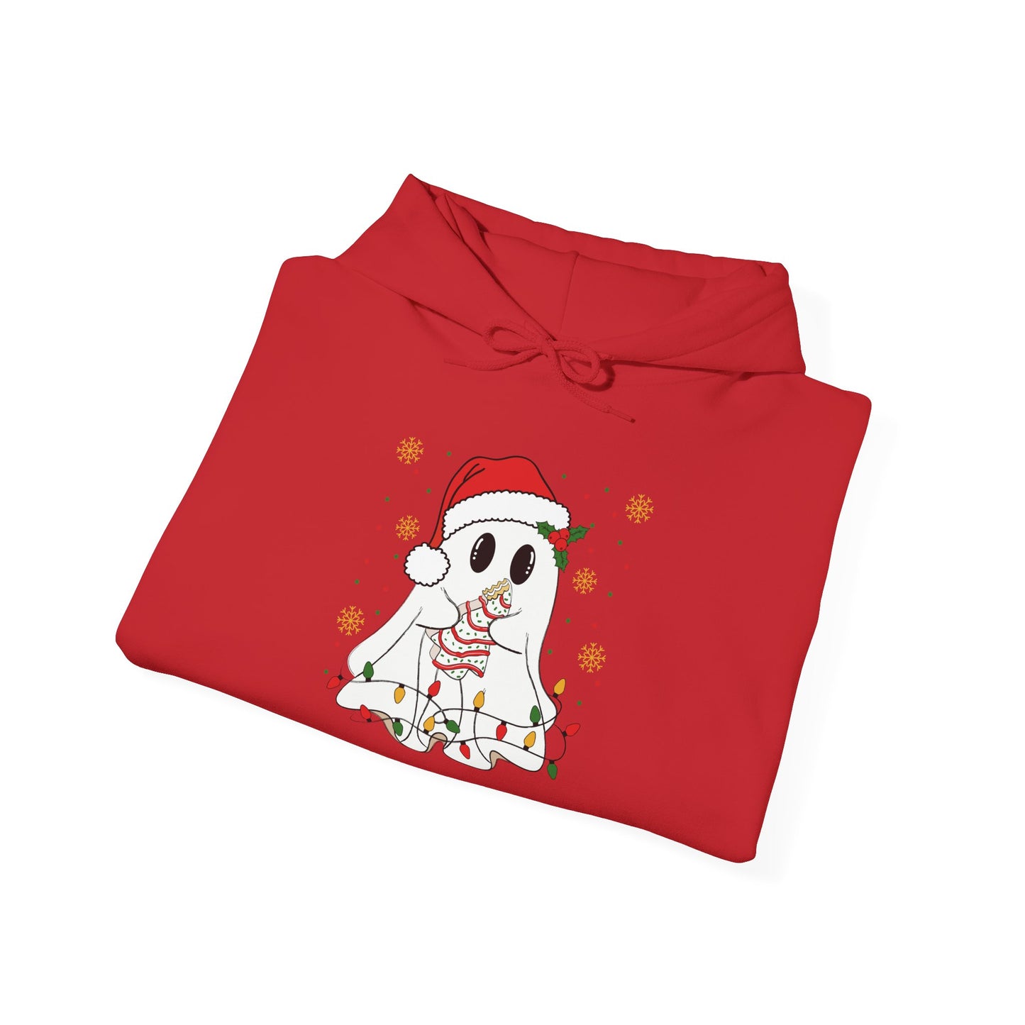 Santa Ghost Christmas Hoodie, Unisex Holiday Hoodie, Cute Winter Apparel, Cozy Gift for Ghost Lovers, Funny Xmas Clothing