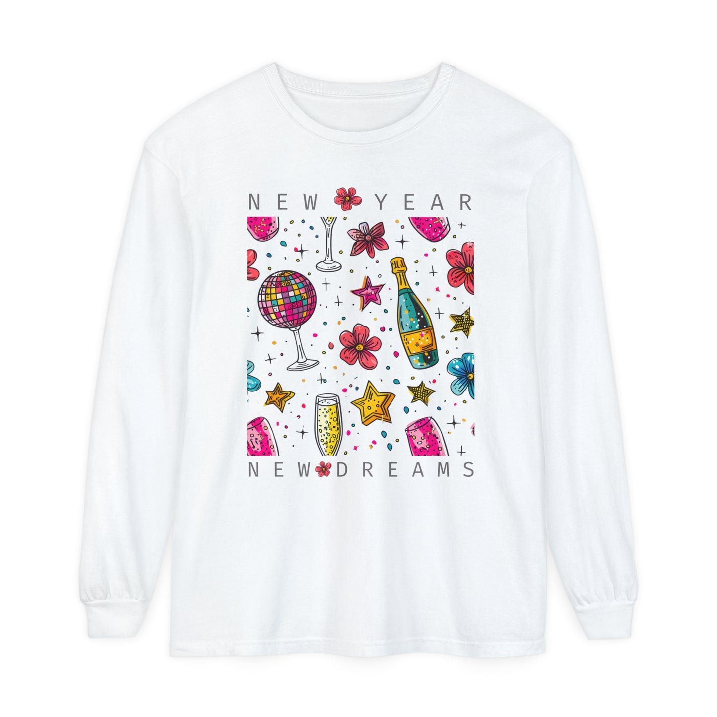 New Year Unisex Garment-dyed Long Sleeve T-Shirt