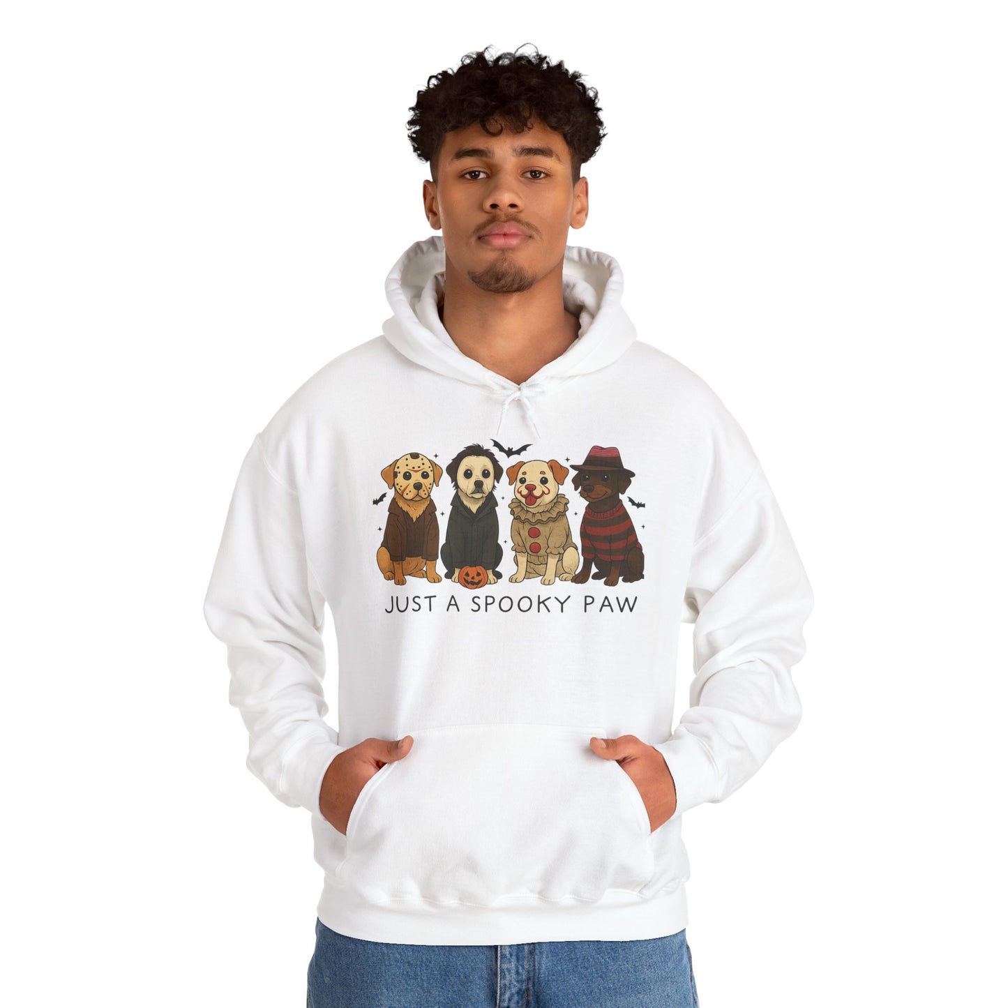 Spooky Paws Unisex Hoodie - Halloween Dog Lover Sweatshirt, Cozy Fall Apparel, Pet Themed Clothing, Gift for Dog Owners, Spooky Season Style