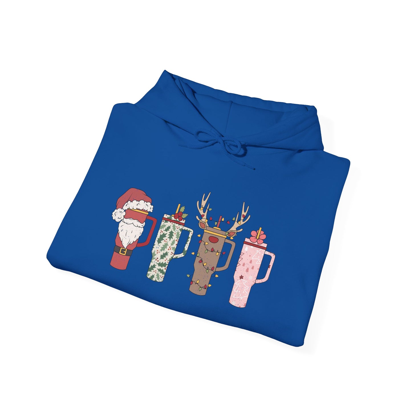 Festive Hot Beverage Hoodie, Holiday Sweatshirt, Unisex Cozy Pullover, Christmas Gift, Winter Apparel, Mug Design Hoodie