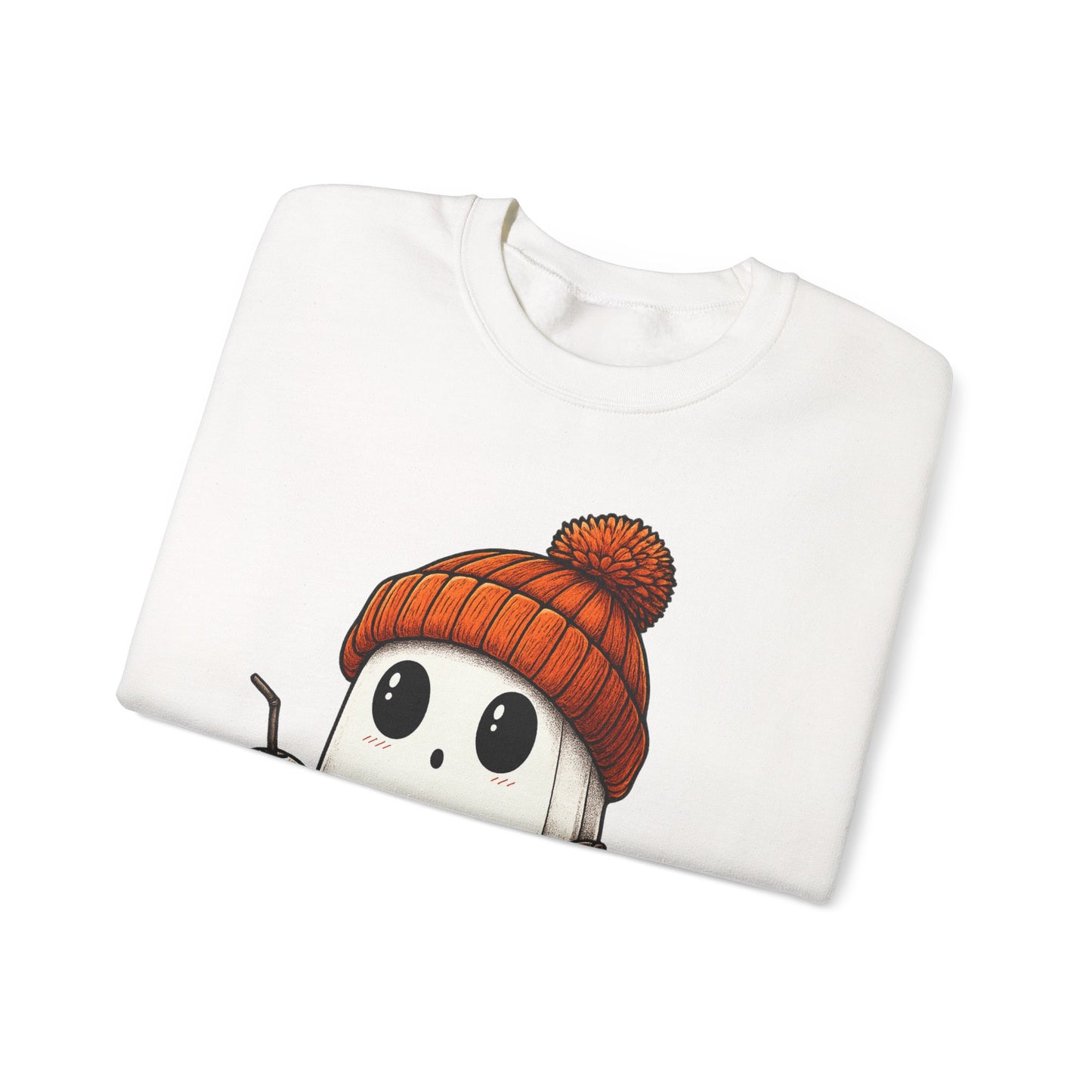 Cute Ghost Halloween Sweatshirt, Unisex Crewneck, Spooky Season Apparel, Fall Fashion, Cozy Pumpkin Sweater