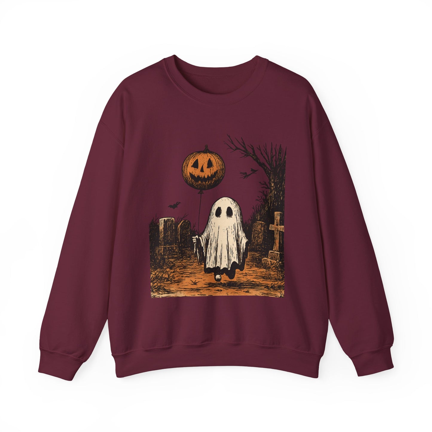Halloween Ghost Crewneck Sweatshirt - Fall Fashion, Cozy Sweater, Spooky Style, Halloween Decor, Unique Gift