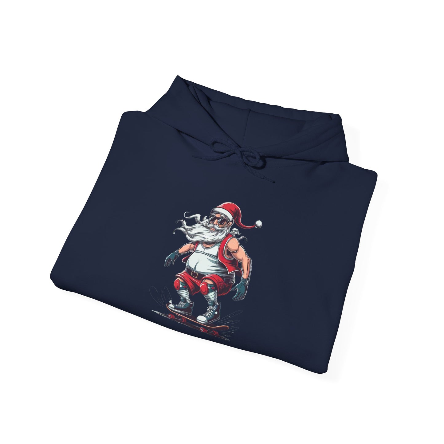 Santa Skateboarding Unisex Heavy Blend Hoodie, Christmas Sweatshirt, Holiday Gift, Cozy Winter Apparel, Fun Santa Design