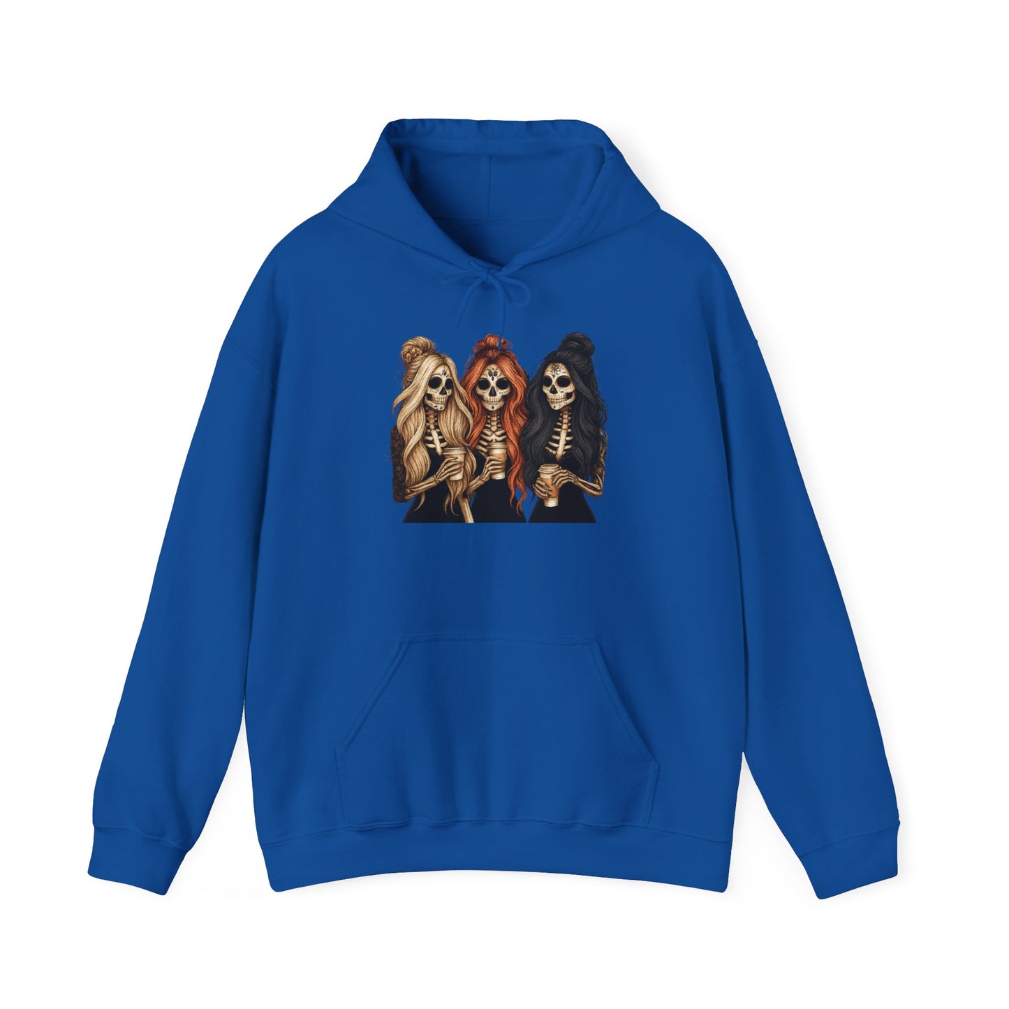Sassy Skeletons Hoodie, Unisex Heavy Blend Hoodie, Halloween Hoodie, Spooky Cozy Wear, Gift for Horror Fans, Trendy Skeleton Hoodie