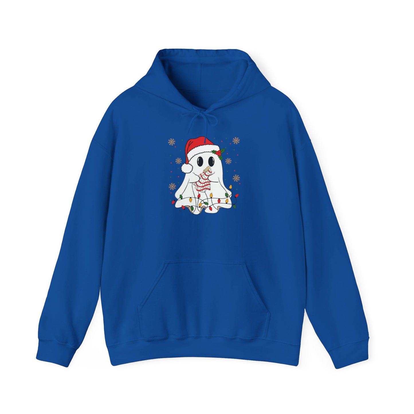 Santa Ghost Christmas Hoodie, Unisex Holiday Hoodie, Cute Winter Apparel, Cozy Gift for Ghost Lovers, Funny Xmas Clothing