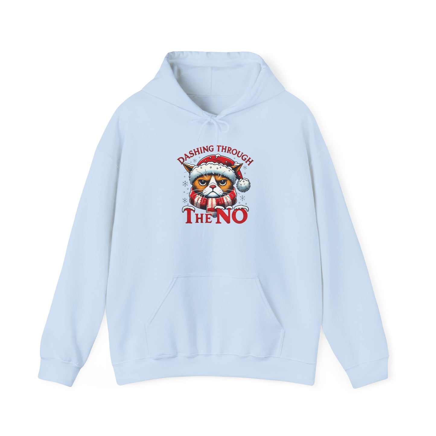 Festive Cat Christmas Hoodie, Unisex Heavy Blend Hooded Sweatshirt, Holiday Gift, Cozy Winter Apparel, Funny Xmas Sweatshirt
