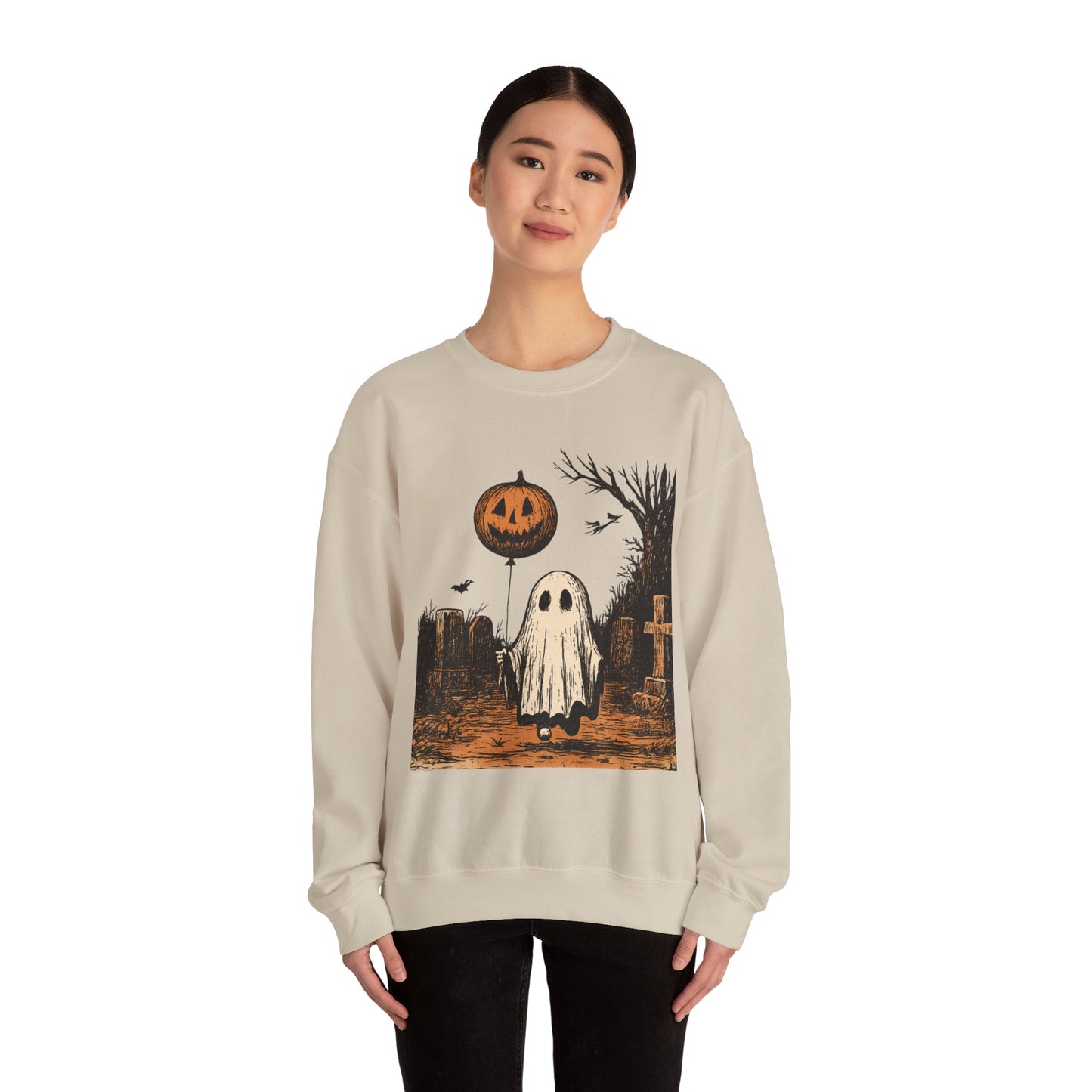 Halloween Ghost Crewneck Sweatshirt - Fall Fashion, Cozy Sweater, Spooky Style, Halloween Decor, Unique Gift