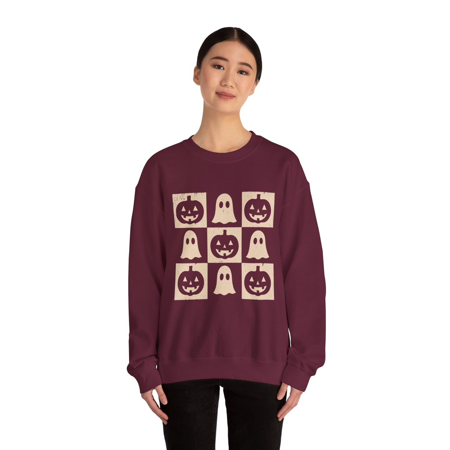 Halloween Ghosts Sweatshirt, Cozy Fall Sweater, Unisex Crewneck for Halloween, Cute Ghost Design, Perfect for Autumn Celebrations