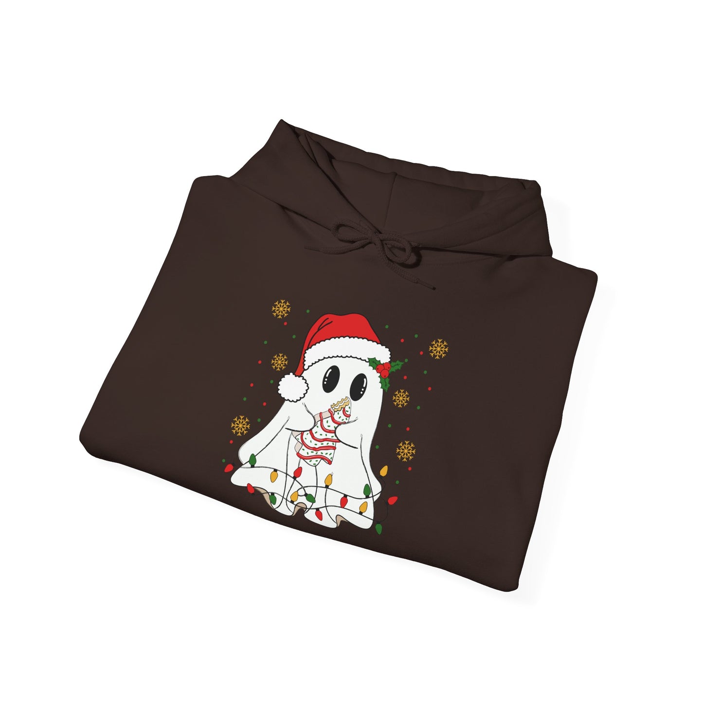 Santa Ghost Christmas Hoodie, Unisex Holiday Hoodie, Cute Winter Apparel, Cozy Gift for Ghost Lovers, Funny Xmas Clothing