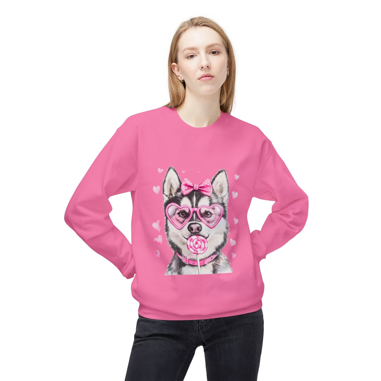 Valentines Unisex Midweight Soft style Fleece Crewneck Sweatshirt