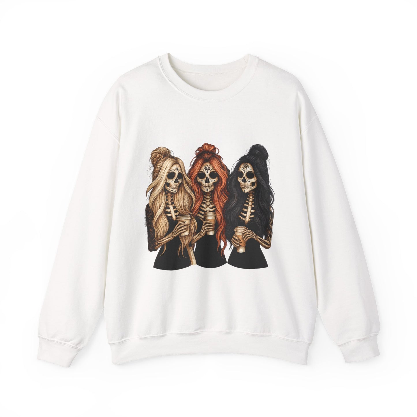 Halloween Skeleton Crewneck Sweatshirt, Cozy Unisex Sweatshirt, Trendy Halloween Apparel, Gift for Halloween Lovers, Spooky Season Outfit