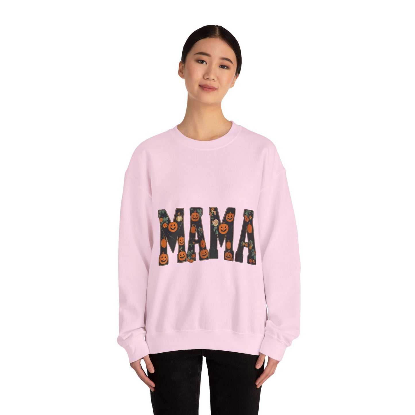 Mama Pumpkin Crewneck Sweatshirt, Fall Fashion, Halloween Gift, Cozy Sweatshirt, Casual Wear, Gift for Moms