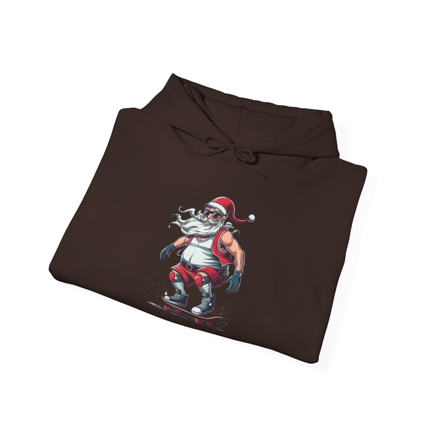 Santa Skateboarding Unisex Heavy Blend Hoodie, Christmas Sweatshirt, Holiday Gift, Cozy Winter Apparel, Fun Santa Design