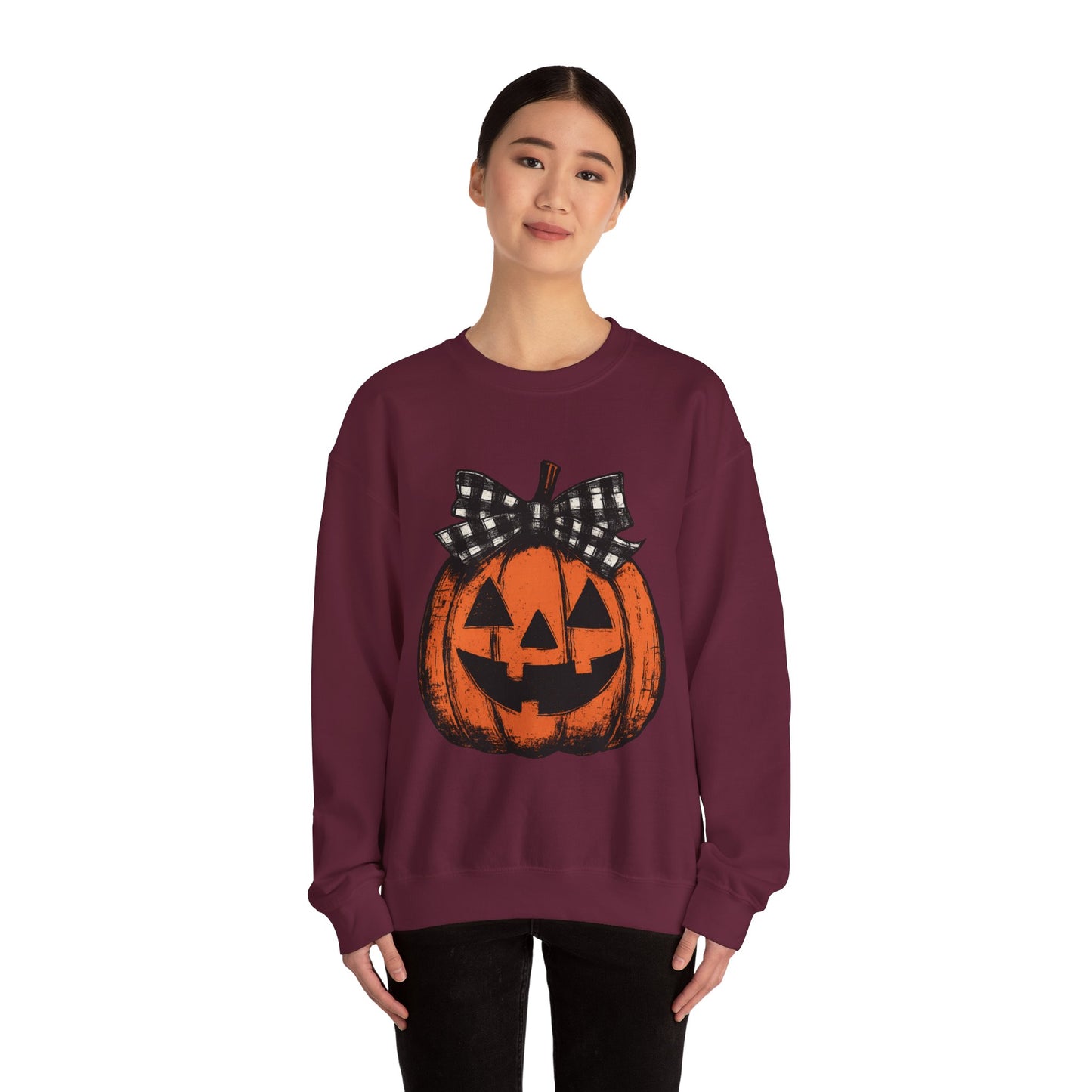 Autumn Pumpkin Crewneck Sweatshirt, Fall Fashion, Halloween Sweatshirt, Cozy Sweater, Pumpkin Patch Outfit, Unisex Clothing