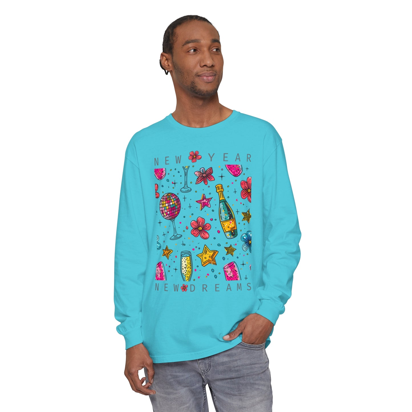 New Year Unisex Garment-dyed Long Sleeve T-Shirt