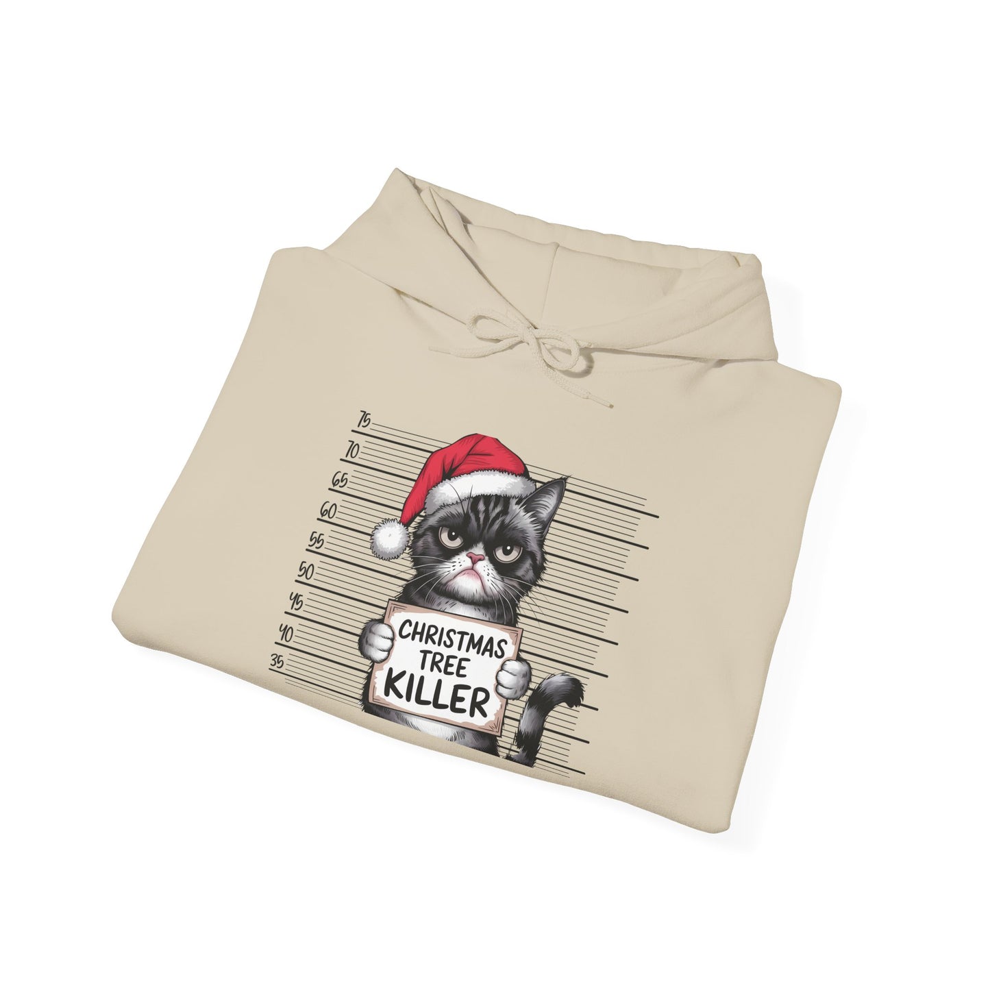 Christmas Cat Humor Hoodie, Funny Holiday Hoodie, Gift for Cat Lovers, Winter Apparel, Pet-Themed Clothing