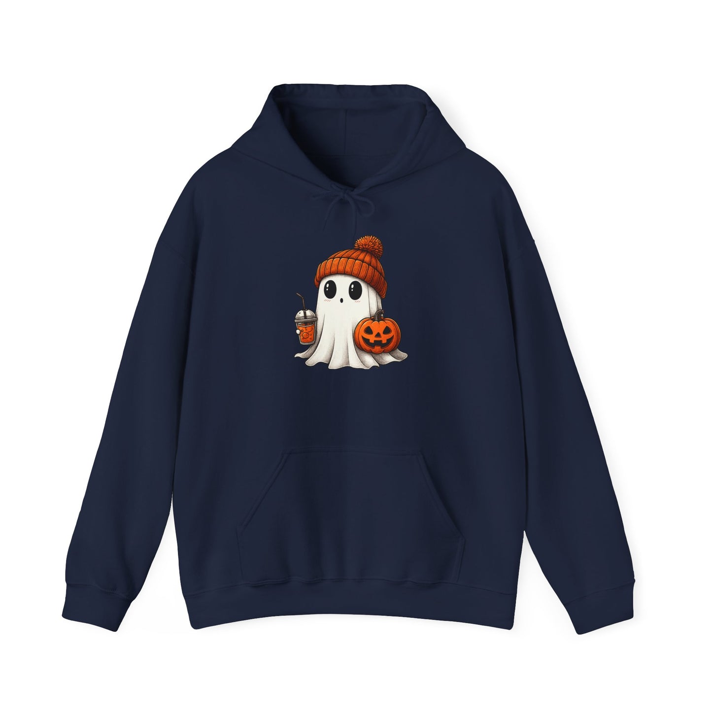 Halloween Ghost Hoodie, Unisex Halloween Apparel, Cute Pumpkin Design, Halloween Party Outfit