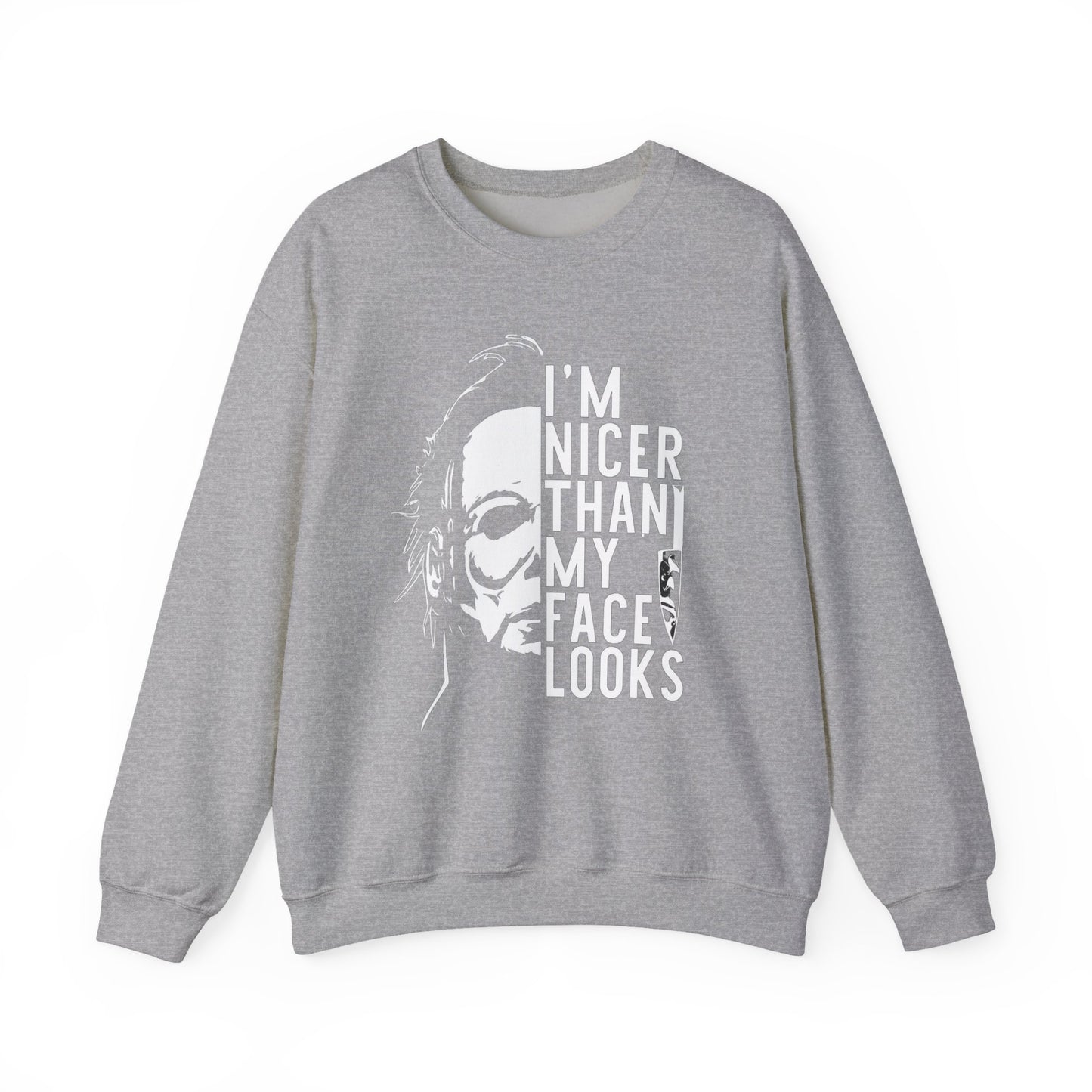 Unisex Halloween Humor Crewneck Sweatshirt, Funny Sweatshirt, Gift for Horror Fans, Halloween Apparel, Spooky Vibes, Comfortable Layering