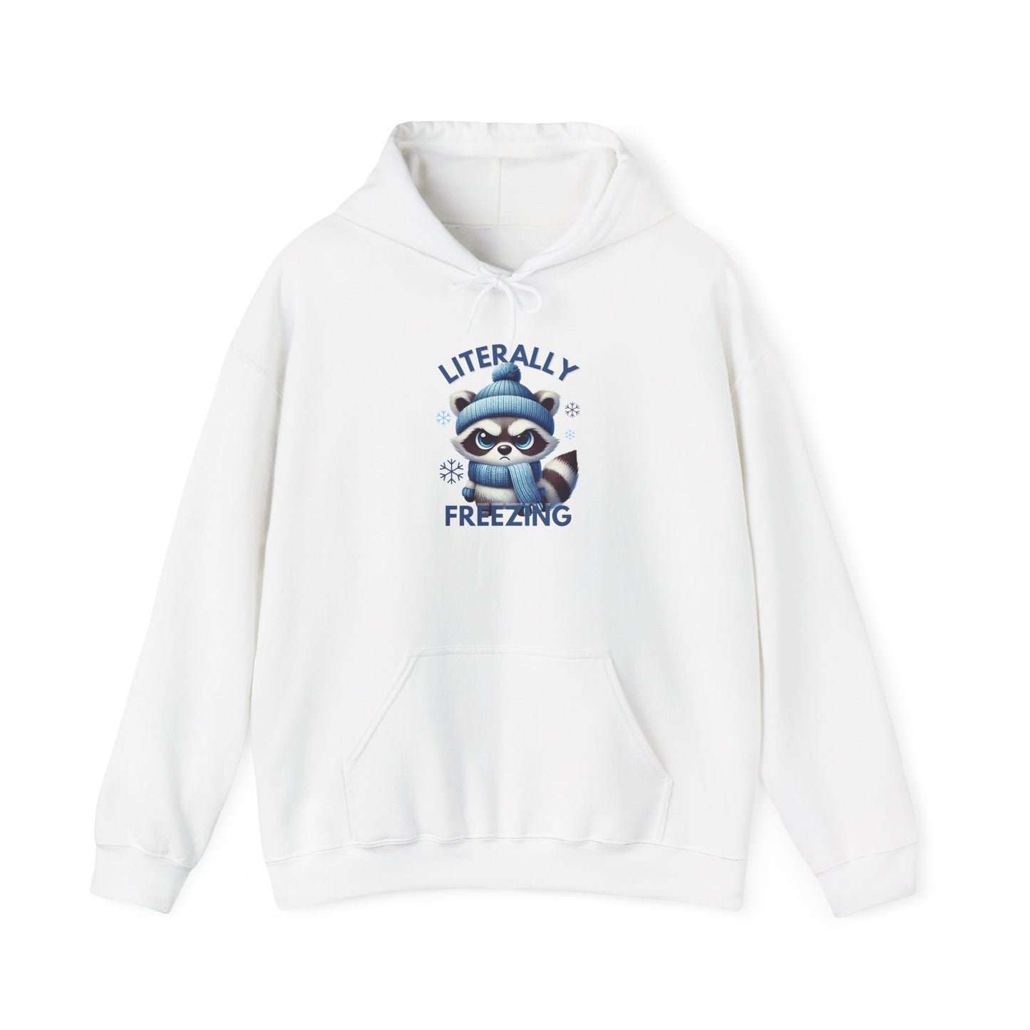 Chilly Raccoon Hoodie, Cozy Gift for Winter, Funny Hooded Hoodie, Cute Animal Apparel, Holiday Essentials