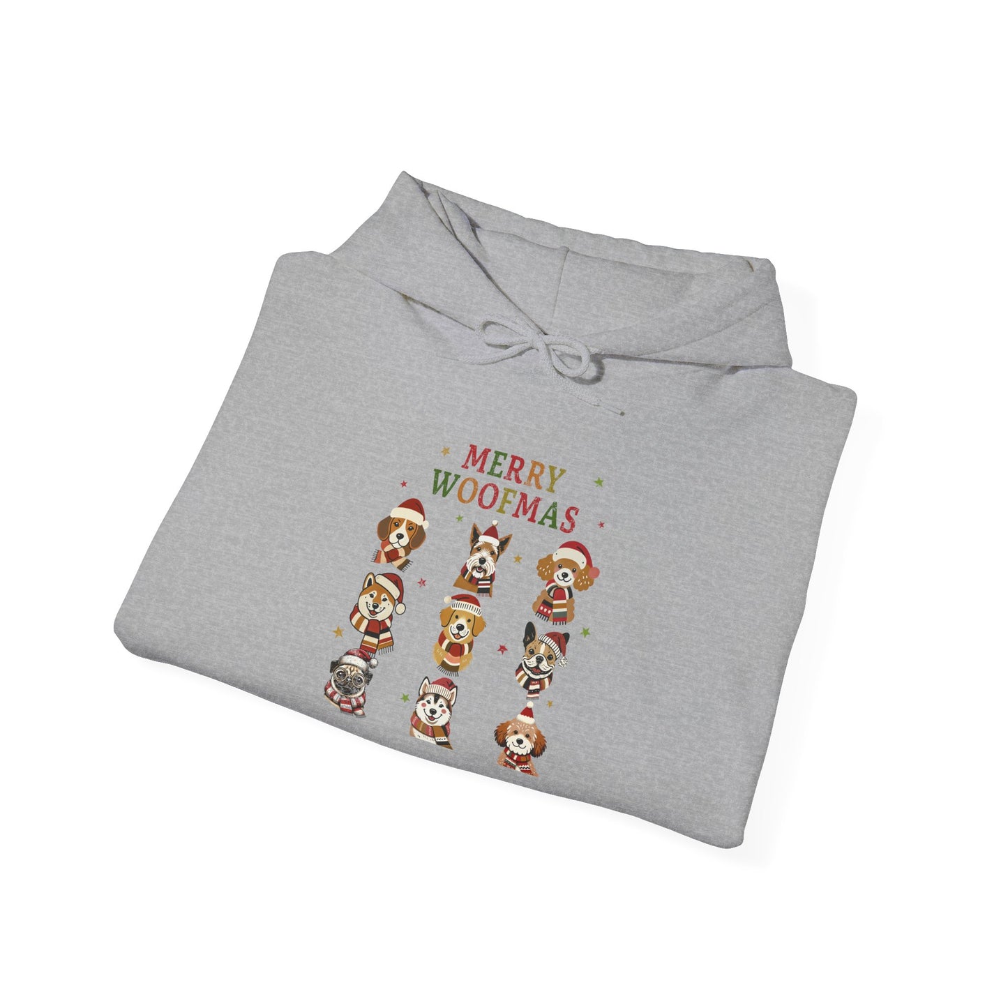 Merry Woofmas Hoodie, Cozy Dog Lover Hoodie, Gift for Pet Owners, Cute Holiday Apparel, Festive Furry Friends Clothing