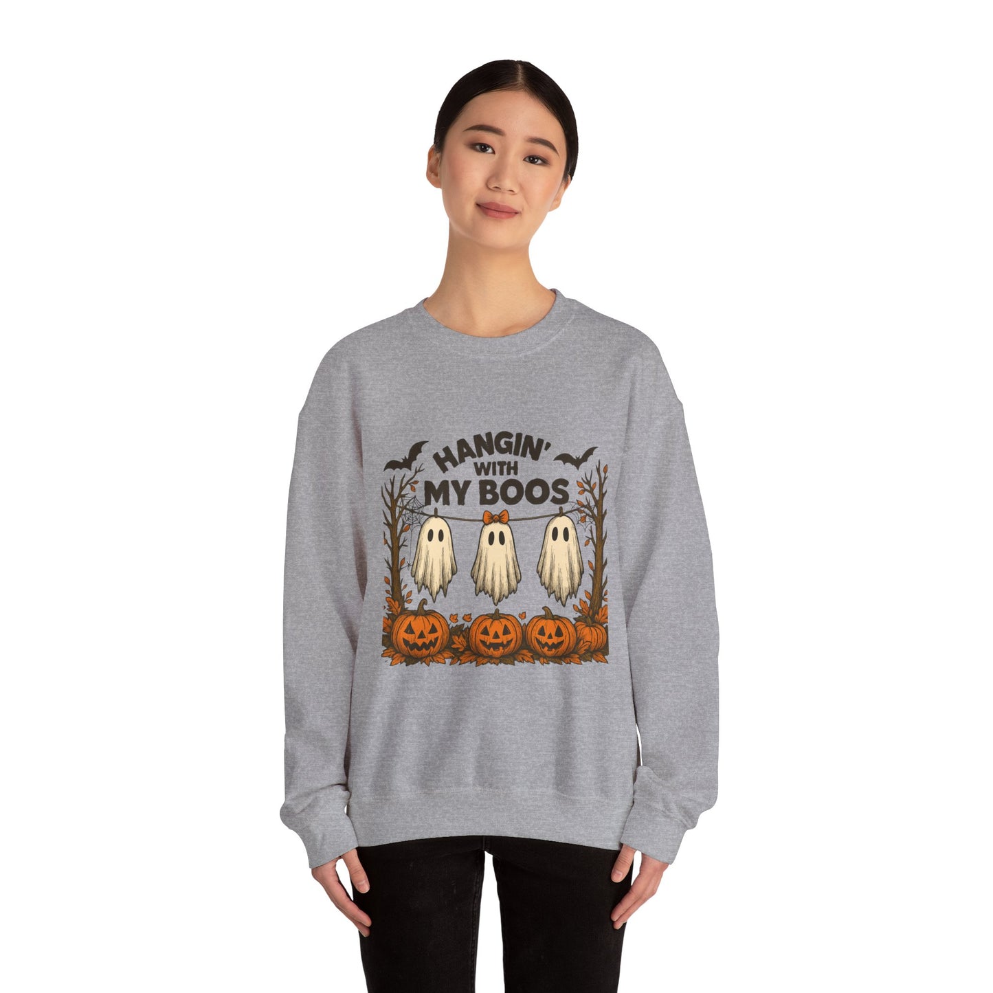 Halloween Ghost Sweatshirt, Cozy Unisex Crewneck, Fall Apparel, Halloween Costume, Spooky Season Outfit