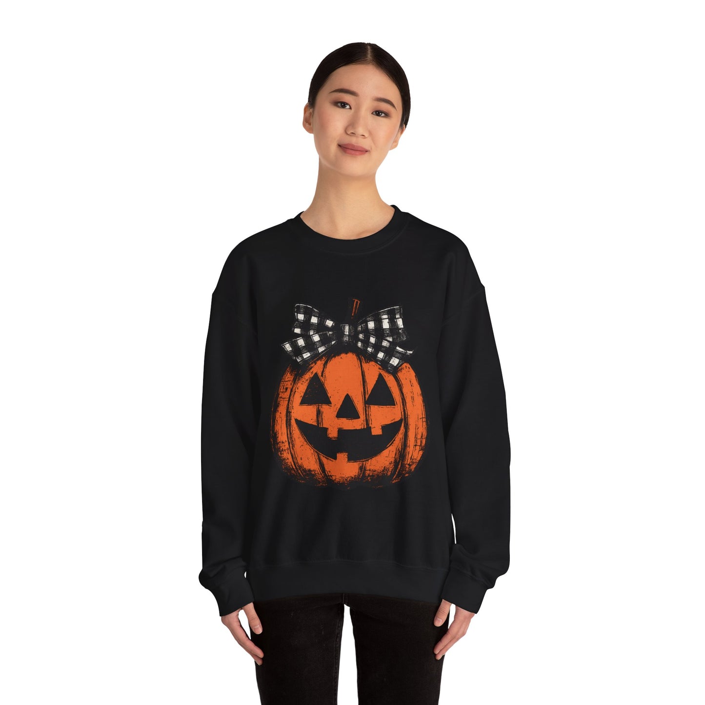 Autumn Pumpkin Crewneck Sweatshirt, Fall Fashion, Halloween Sweatshirt, Cozy Sweater, Pumpkin Patch Outfit, Unisex Clothing
