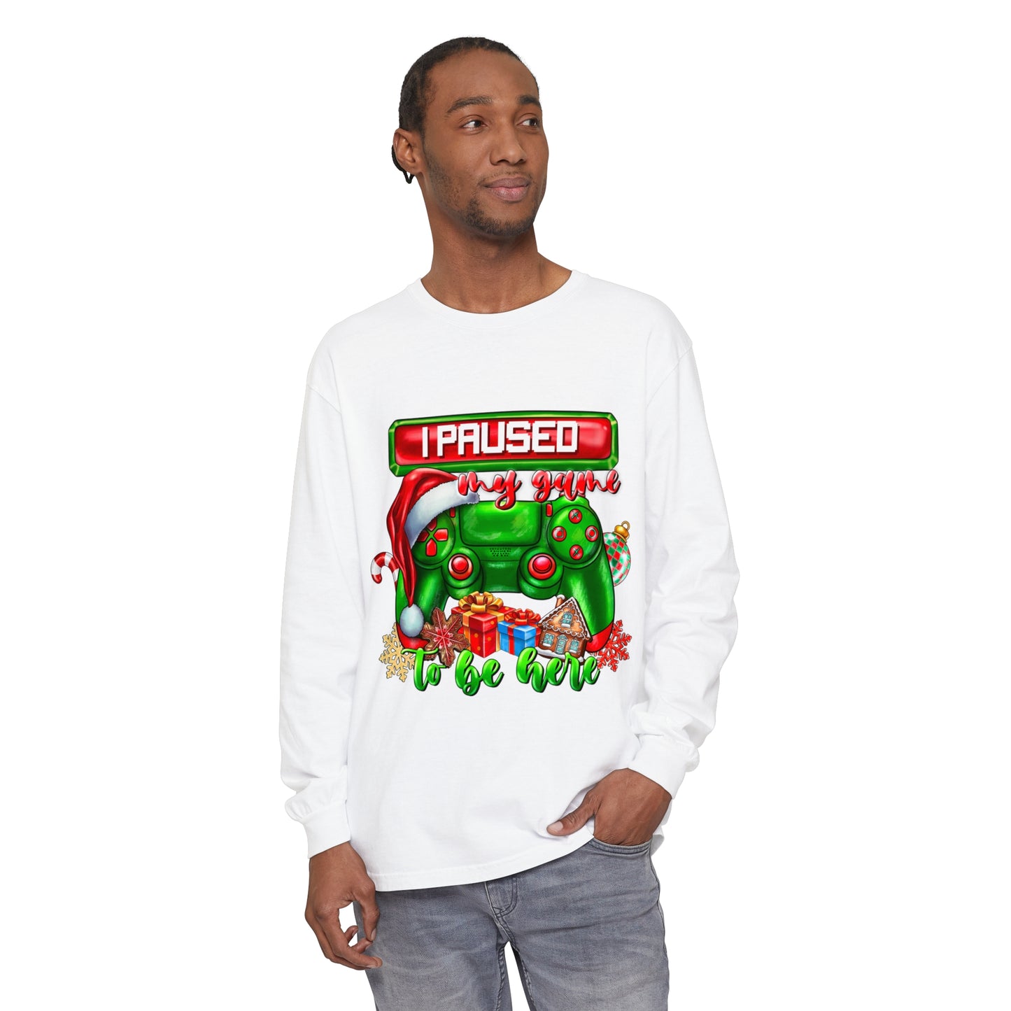 Christmas Unisex Garment-dyed Long Sleeve T-Shirt