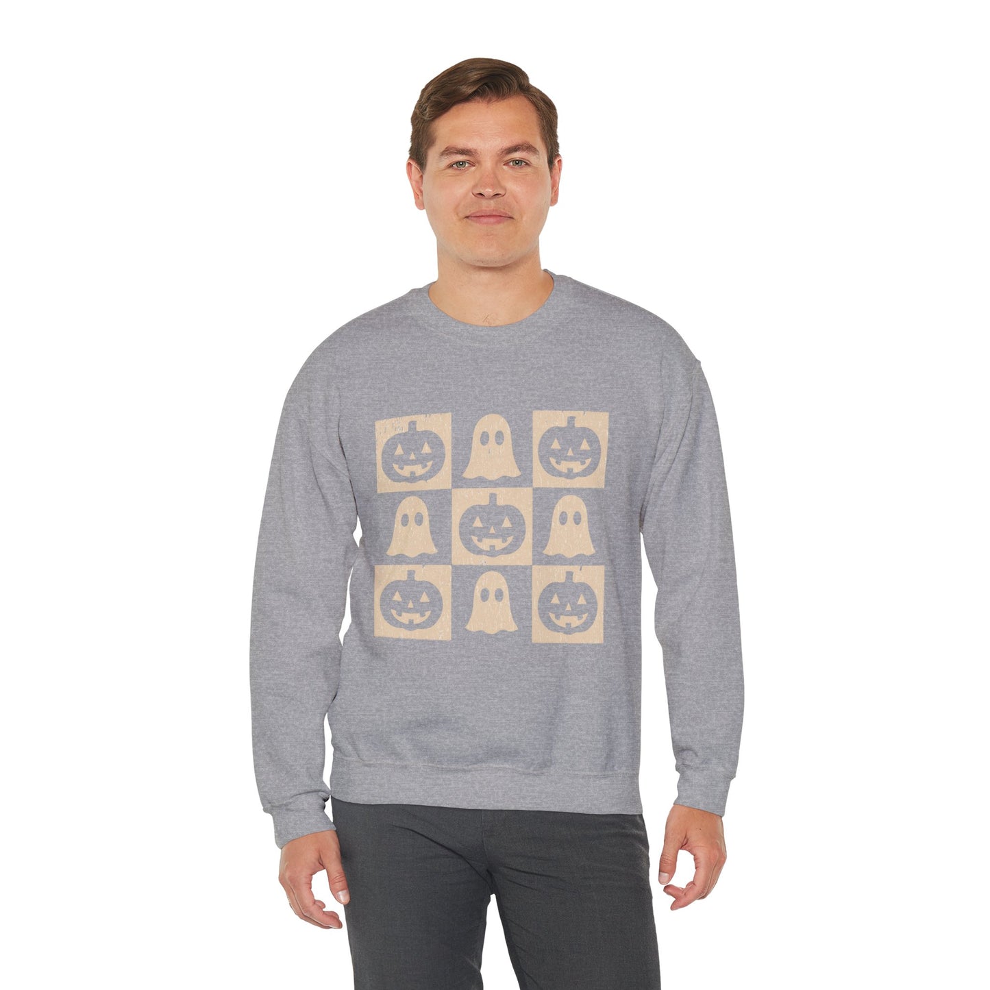 Halloween Ghosts Sweatshirt, Cozy Fall Sweater, Unisex Crewneck for Halloween, Cute Ghost Design, Perfect for Autumn Celebrations