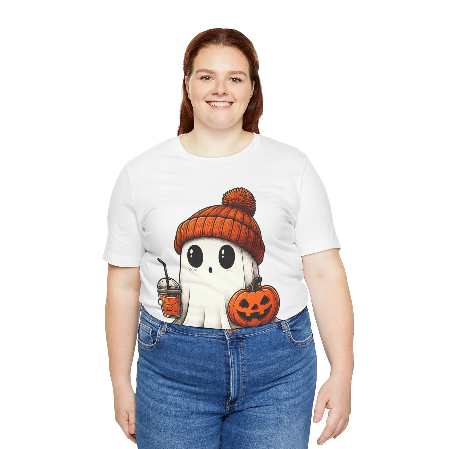 Halloween Ghost Unisex Tee, Spooky Shirt, Fall Fashion, Cute Ghost Shirt, Halloween Costume, Trick or Treat T-Shirt