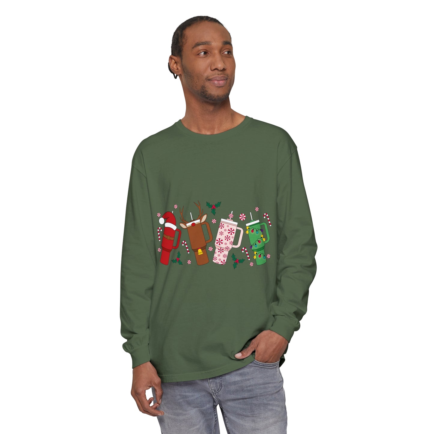 Christmas Unisex Garment-dyed Long Sleeve T-Shirt