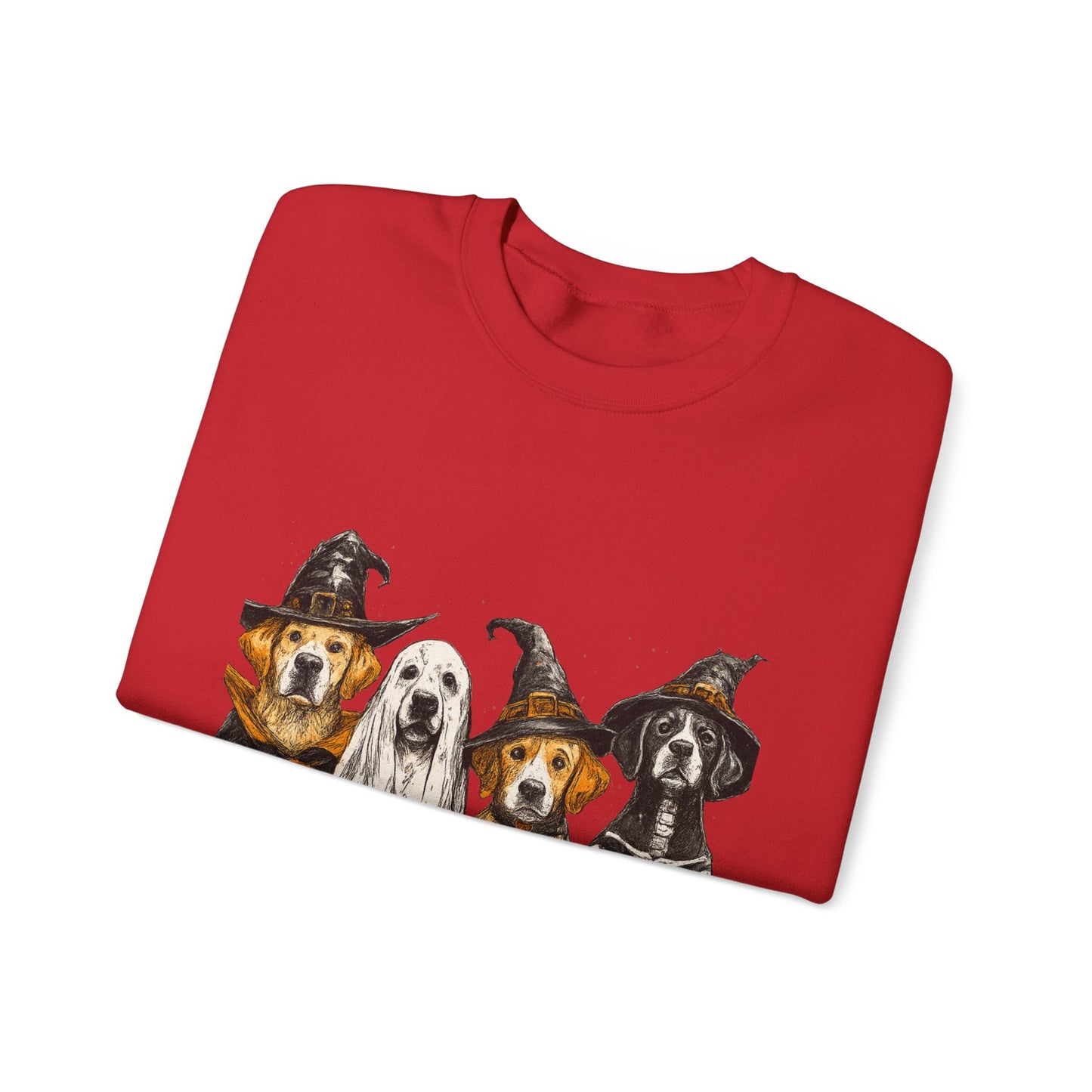 Halloween Dog-Themed Sweatshirt, Cozy Fall Apparel, Unisex Crewneck, Pet Lover Gift, Spooky Season Fashion